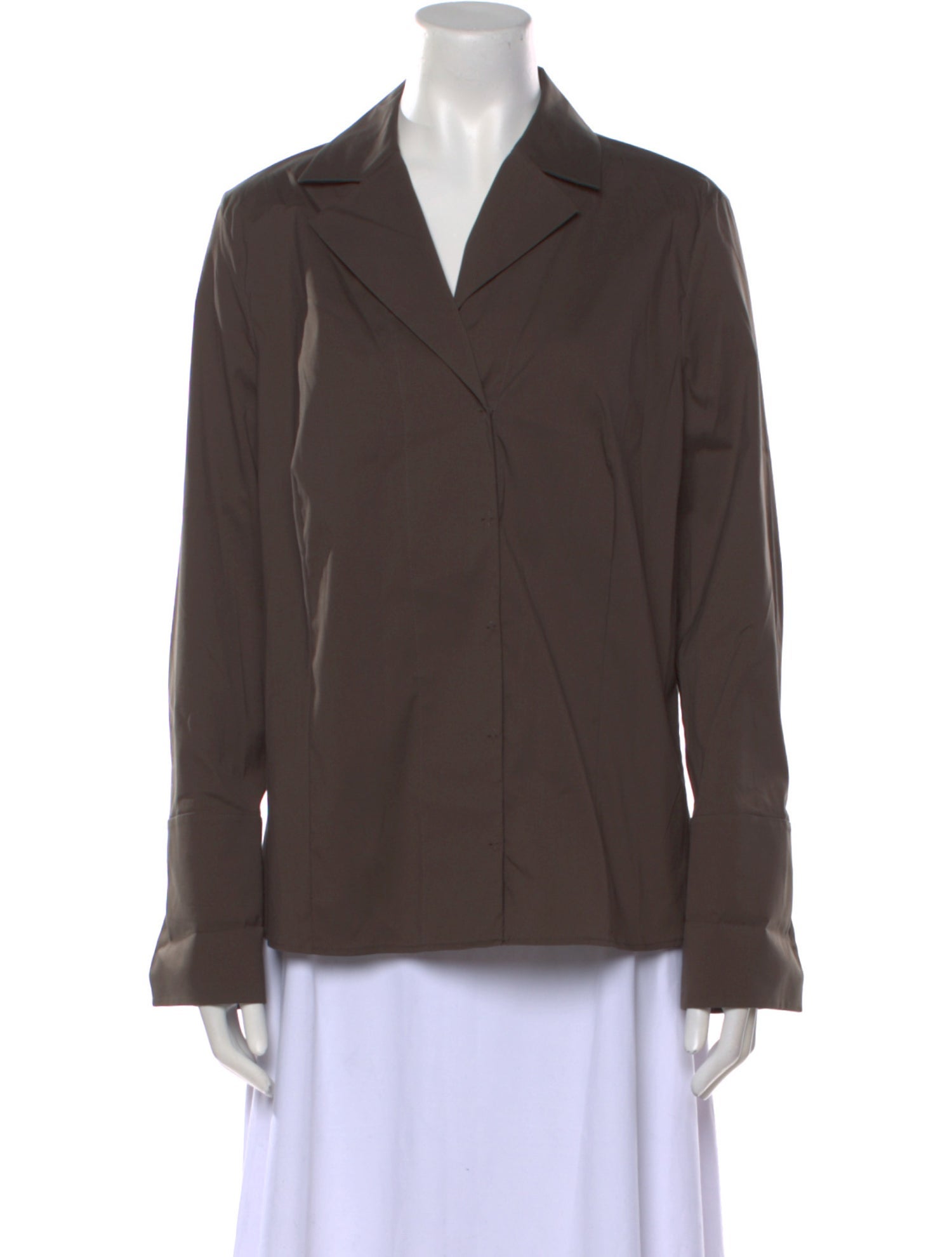 Akris V-Neck Long Sleeve Button-Up Top w/ Tags