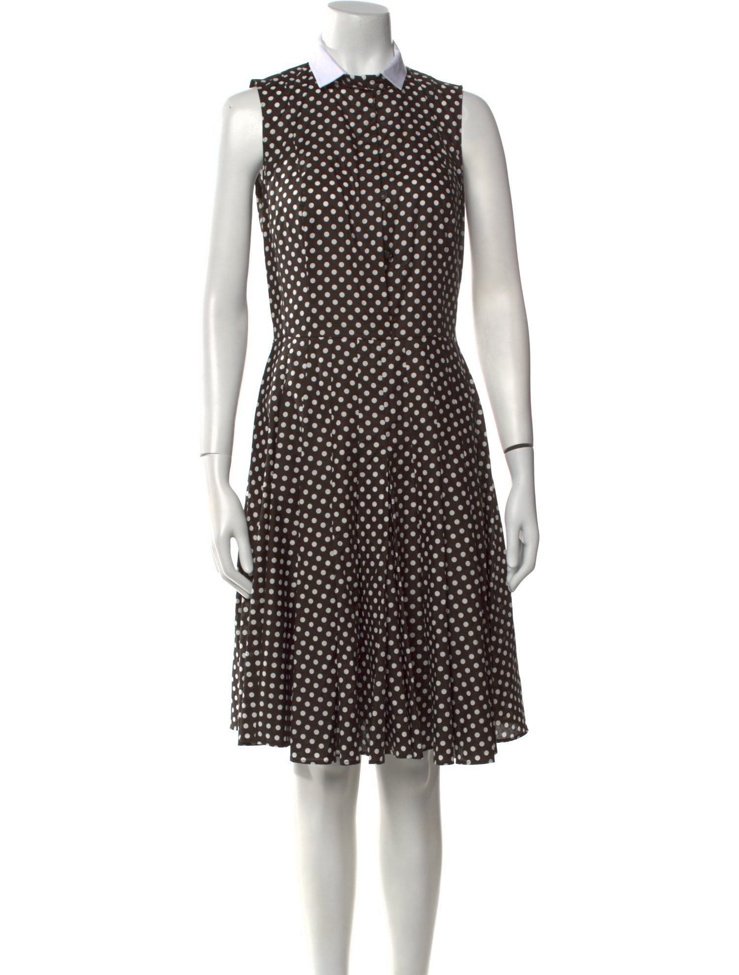 Akris Polka Dot Print Midi Length Dress