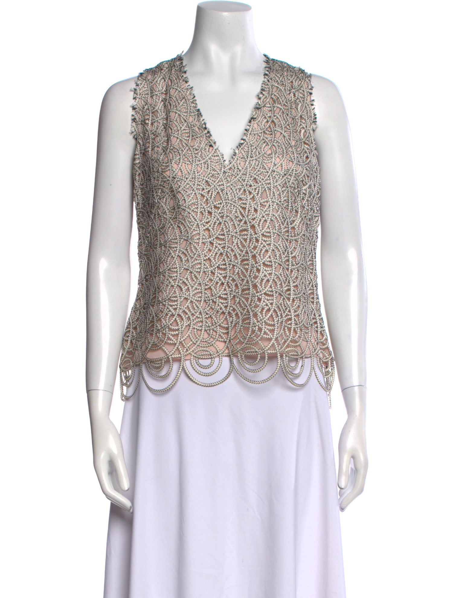 Akris Printed V-Neck Top