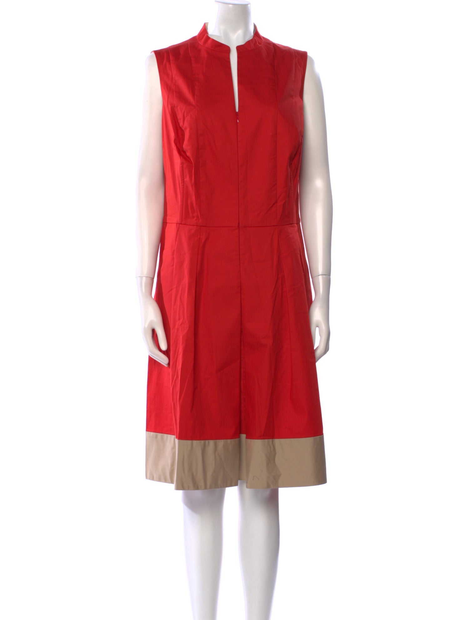 Akris V-Neck Midi Length Dress