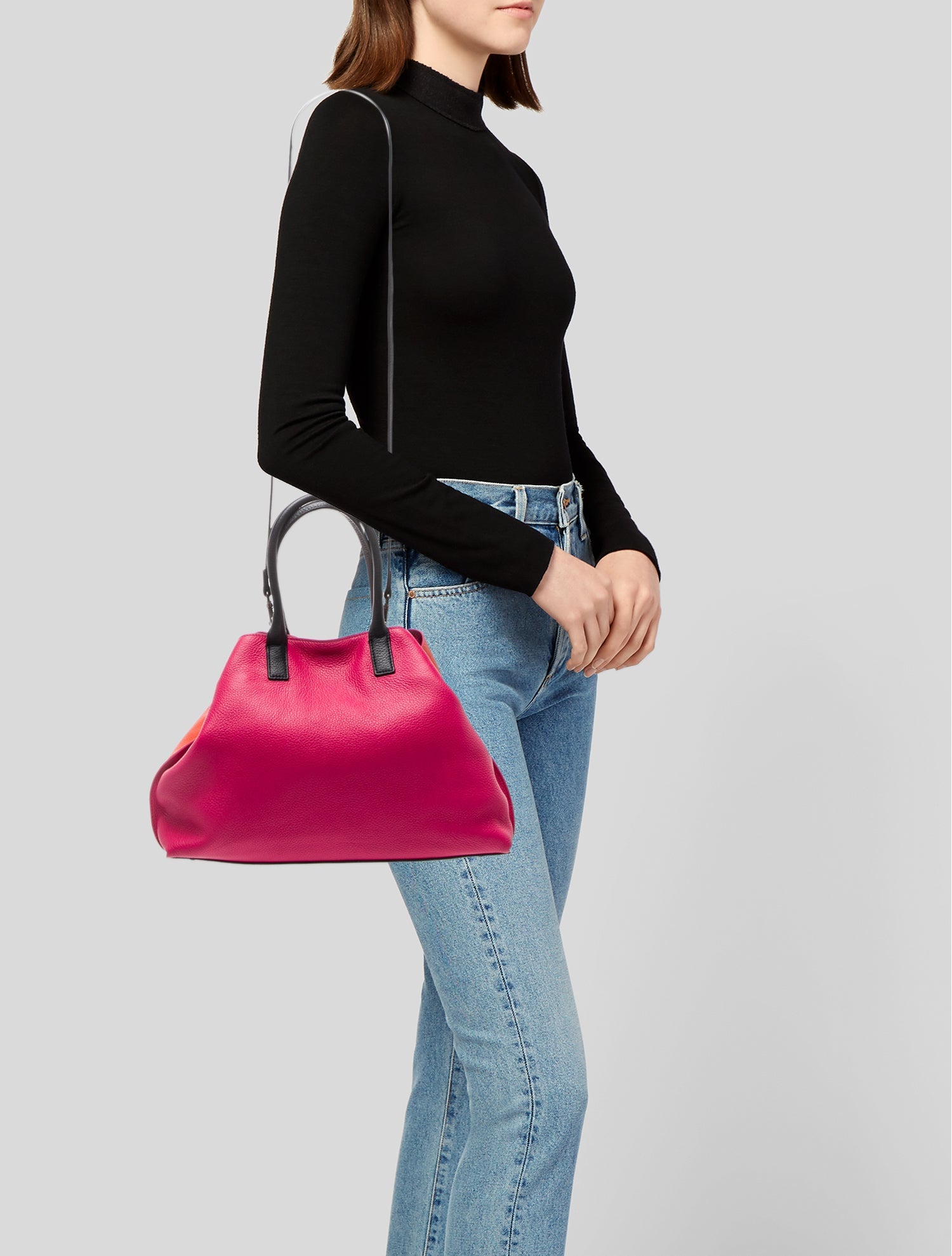 Akris Leather Top Handle Bag