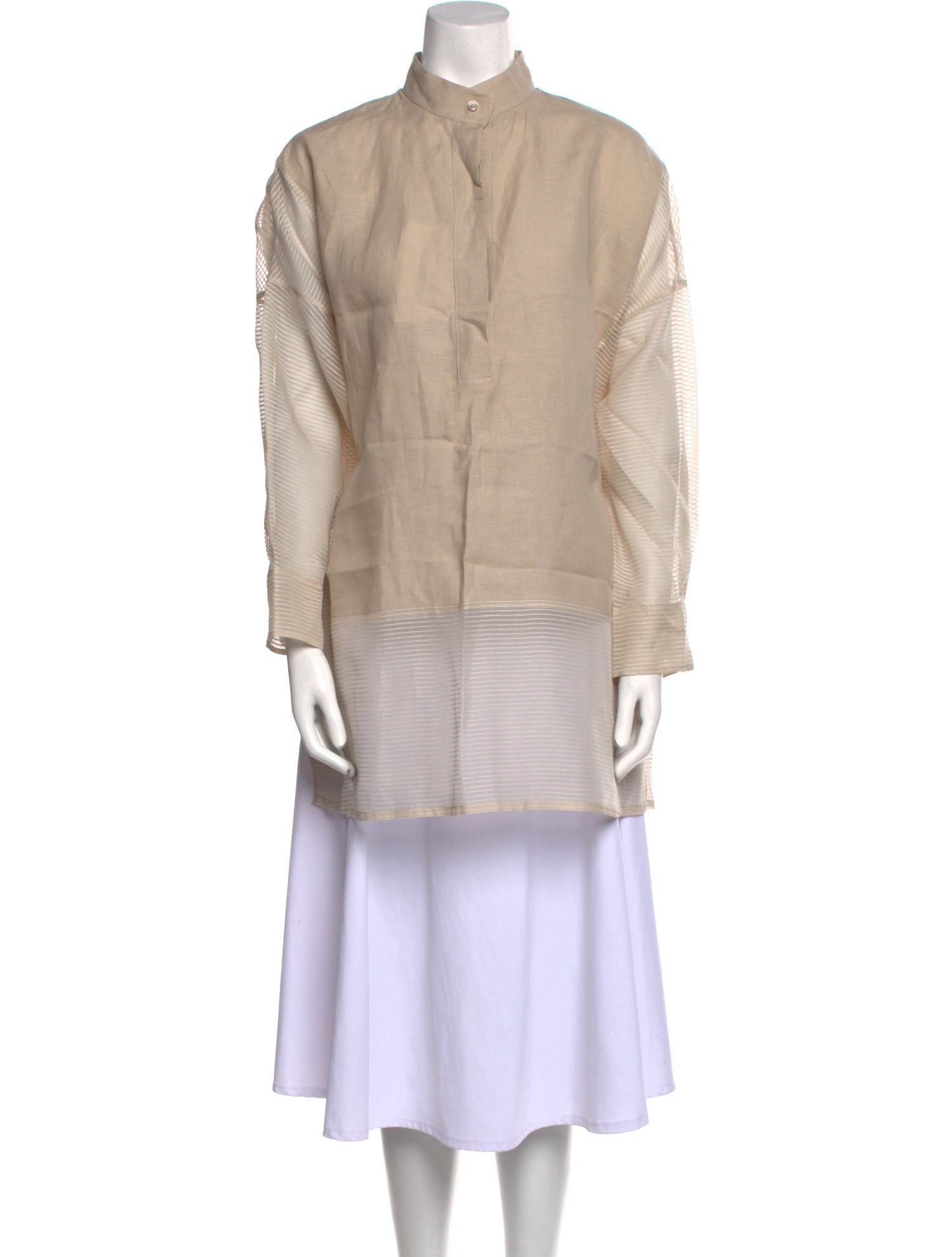 Akris Linen Mock Neck Tunic w/ Tags