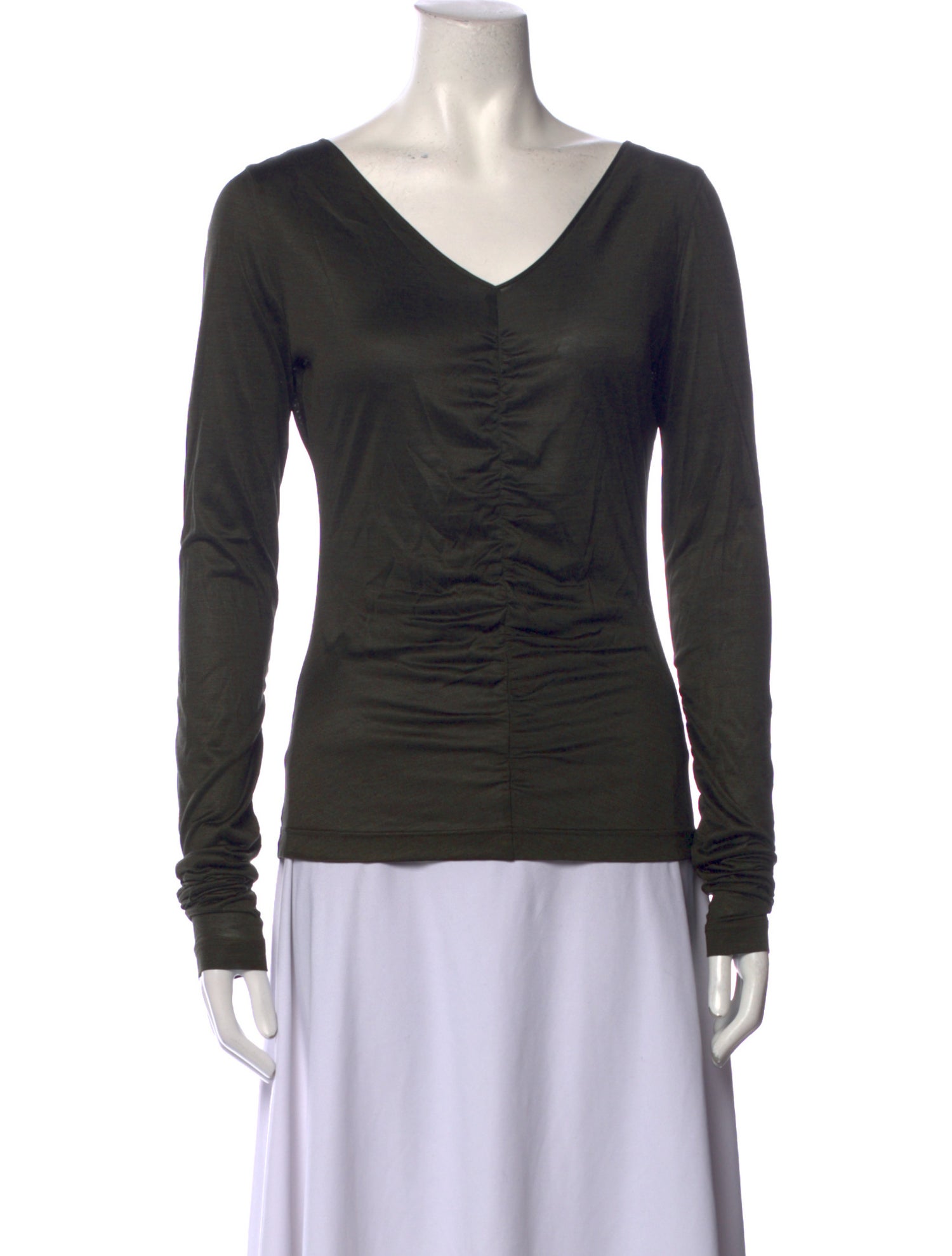 Akris Silk V-Neck Top