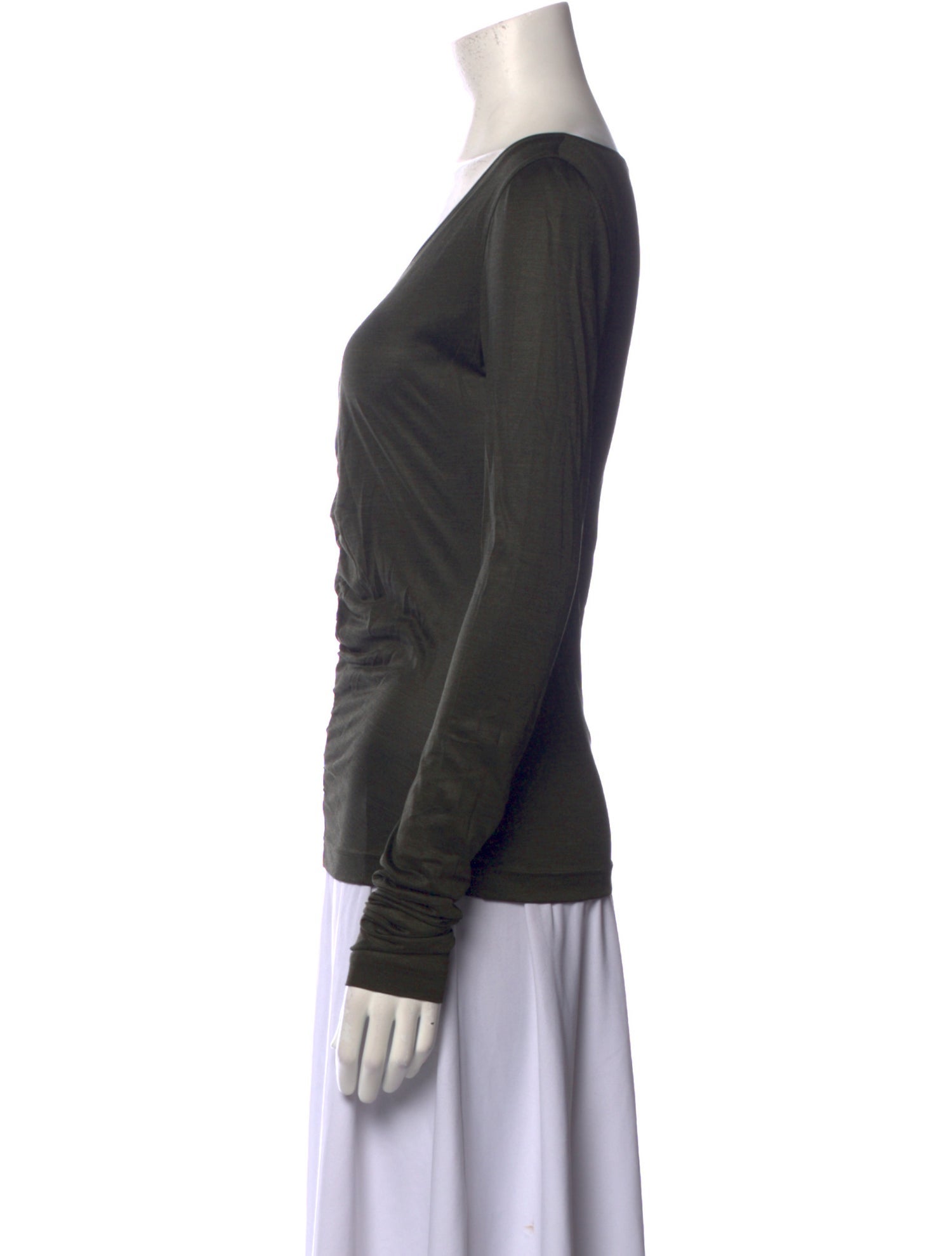 Akris Silk V-Neck Top