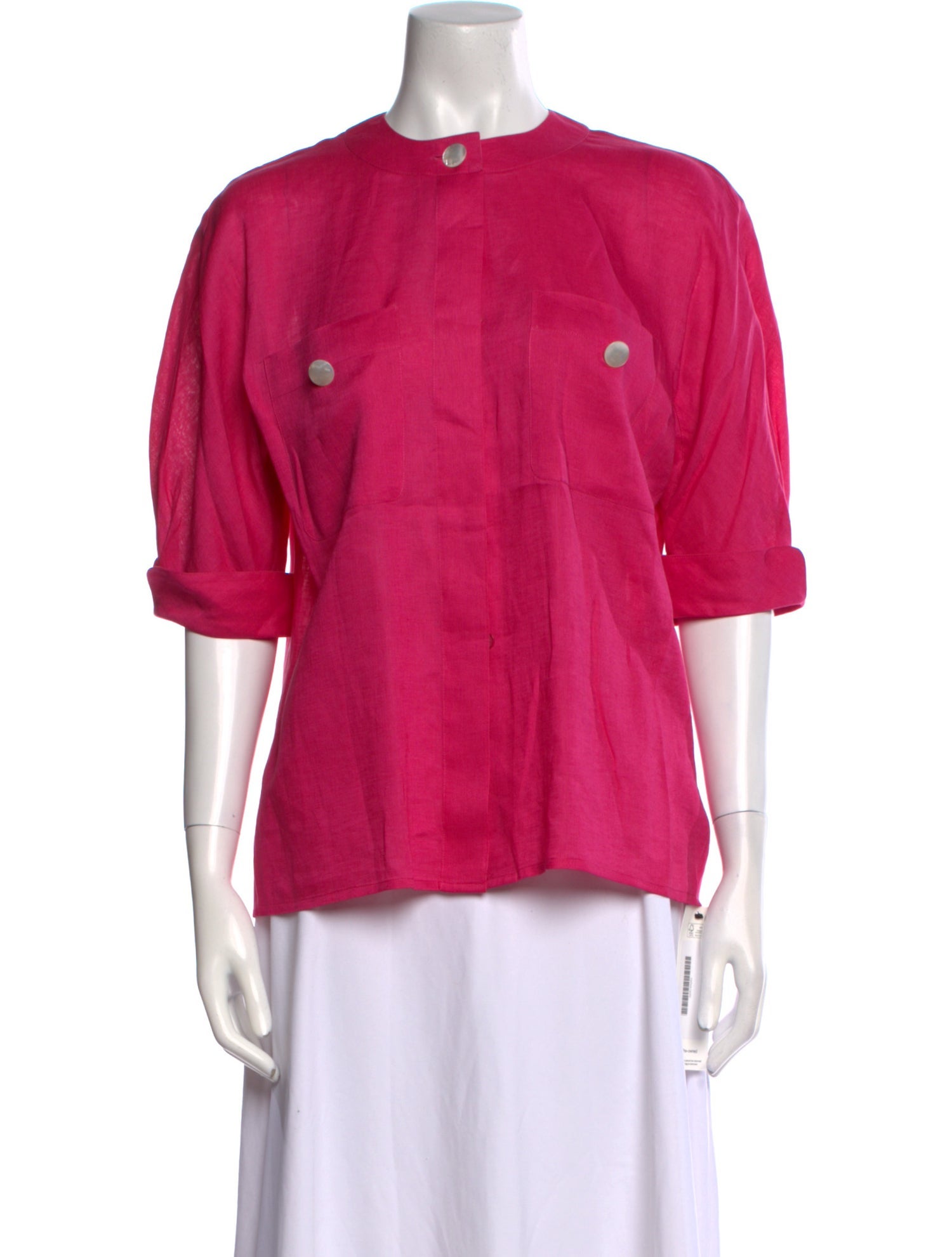 Akris Vintage Linen Button-Up Top