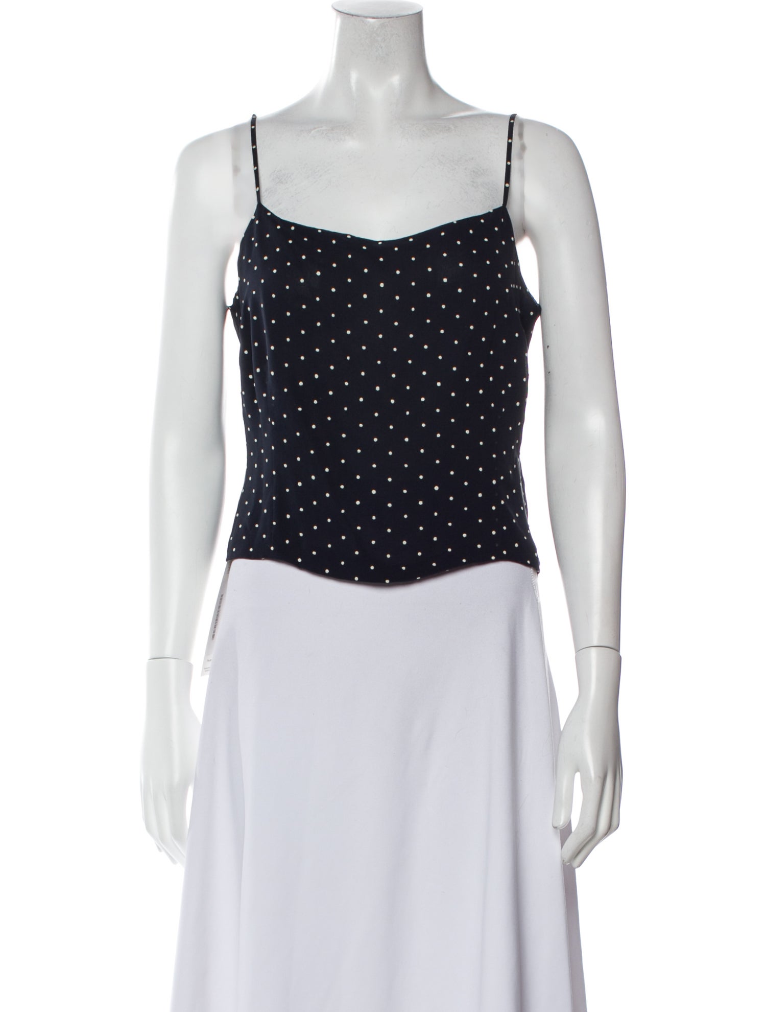 Akris Silk Polka Dot Print Crop Top