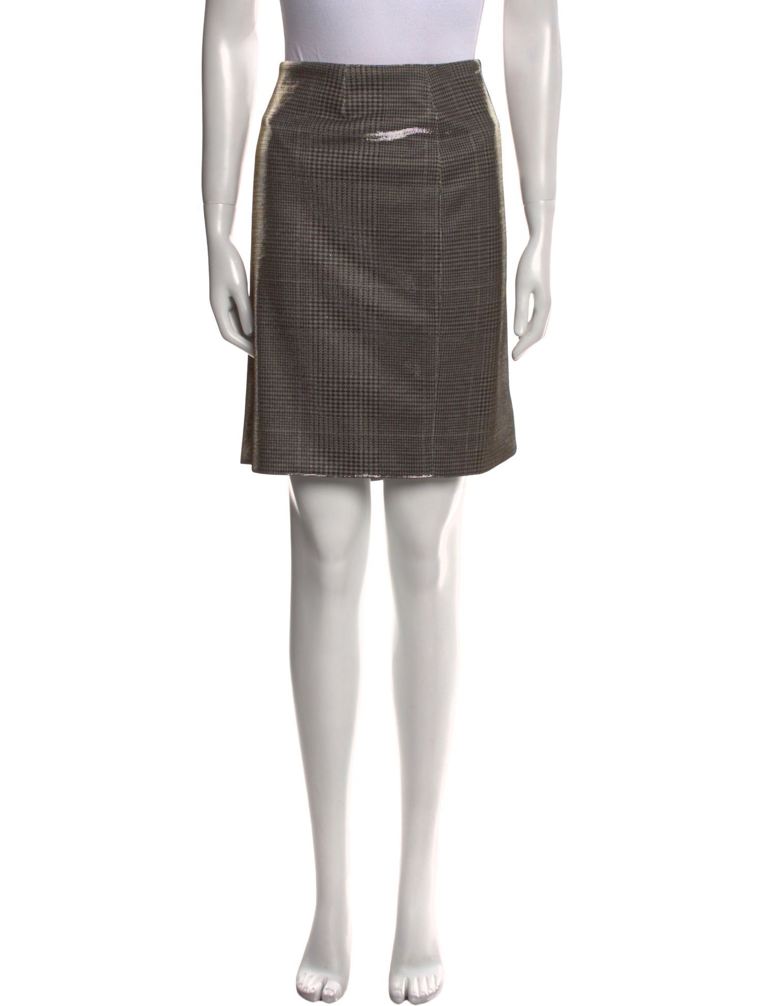 Akris Houndstooth Print Knee-Length Skirt