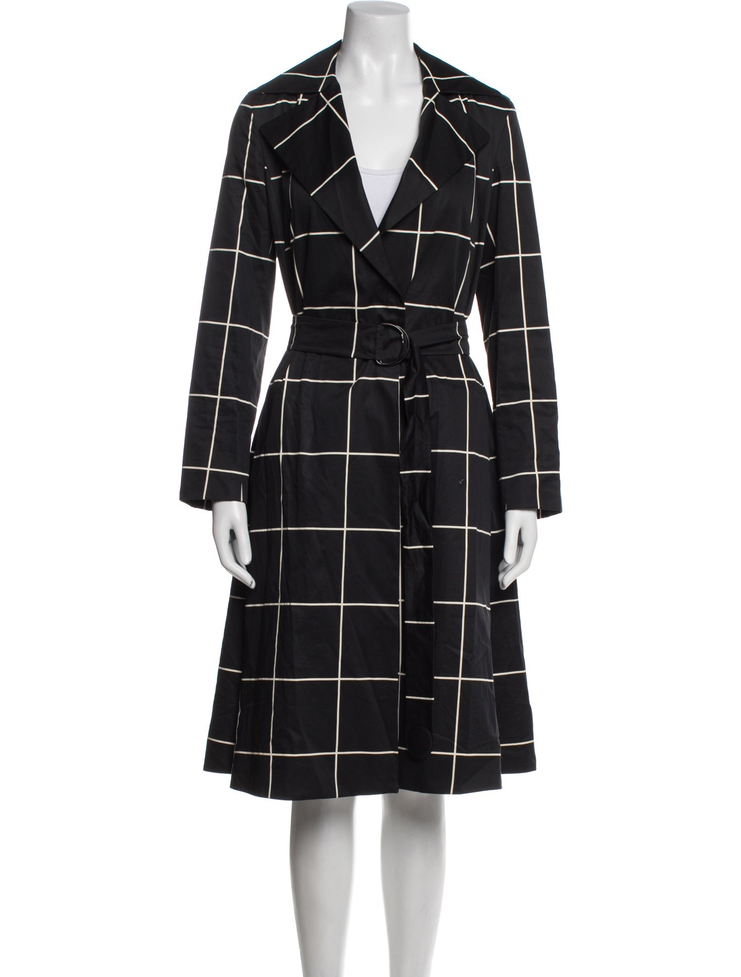 Akris Plaid Print Trench Coat