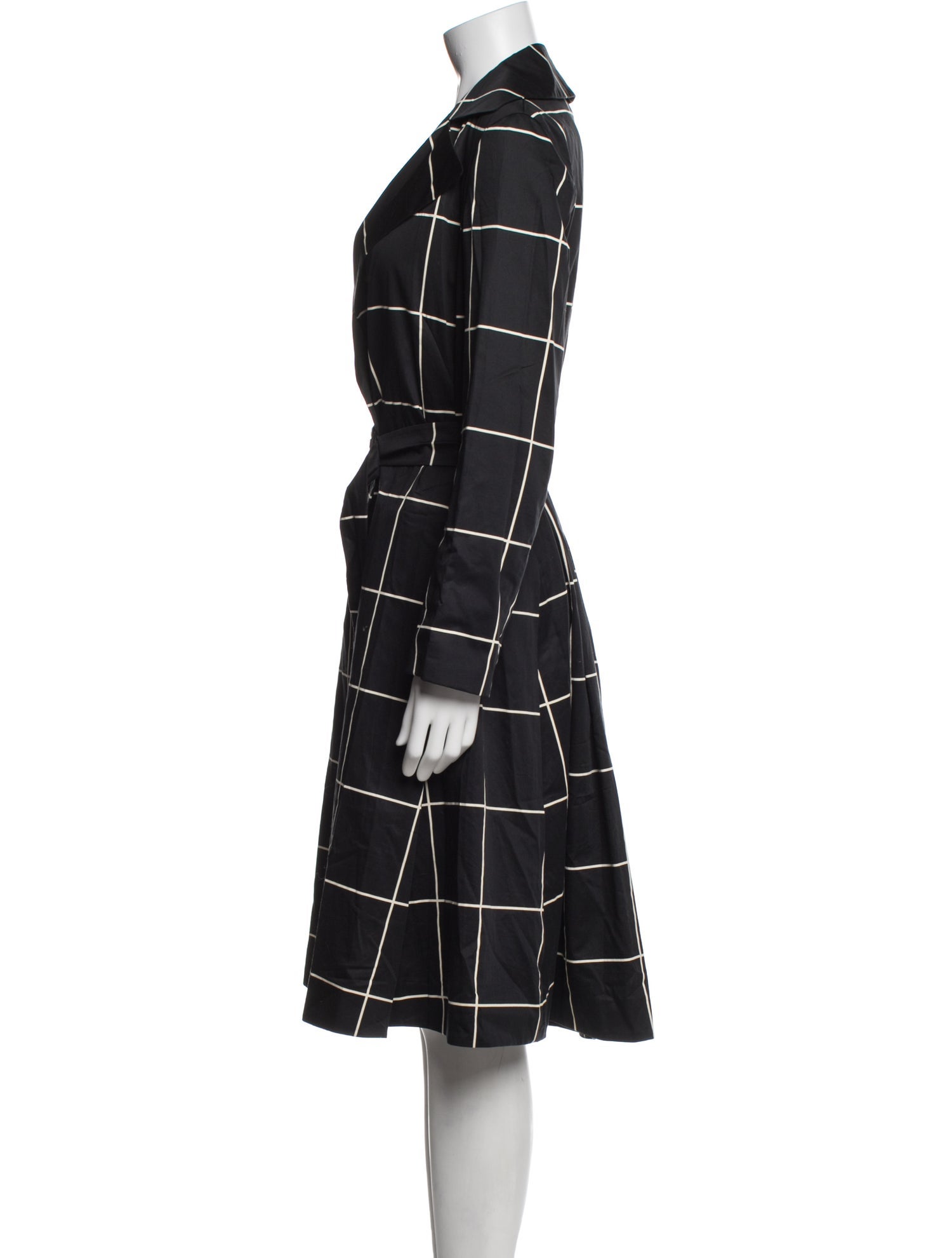 Akris Plaid Print Trench Coat