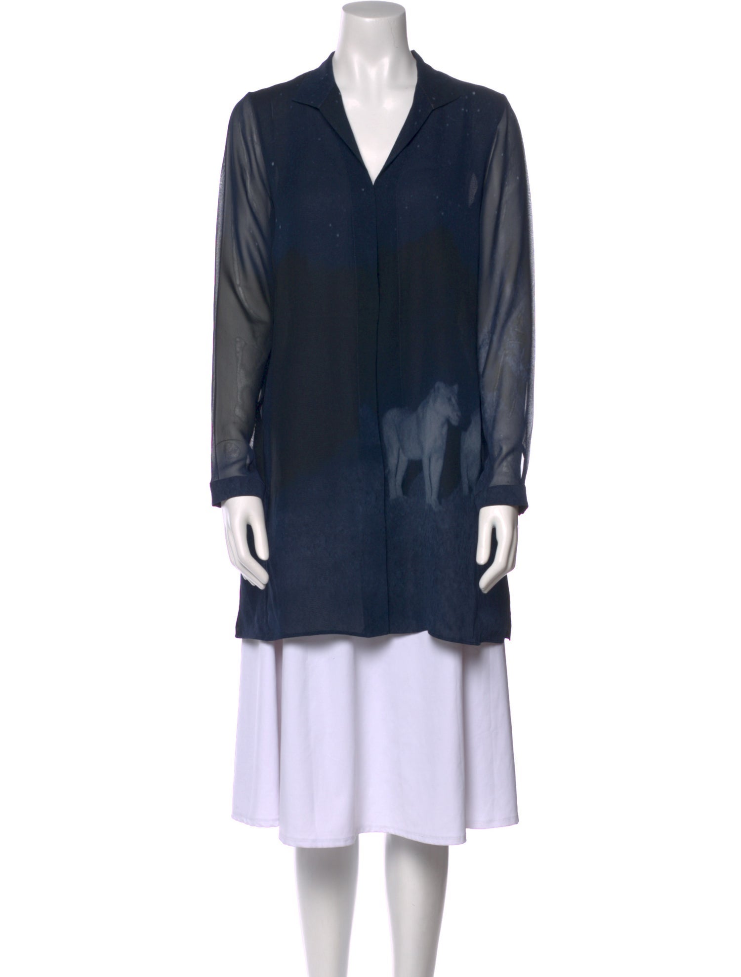 Akris Silk Graphic Print Tunic