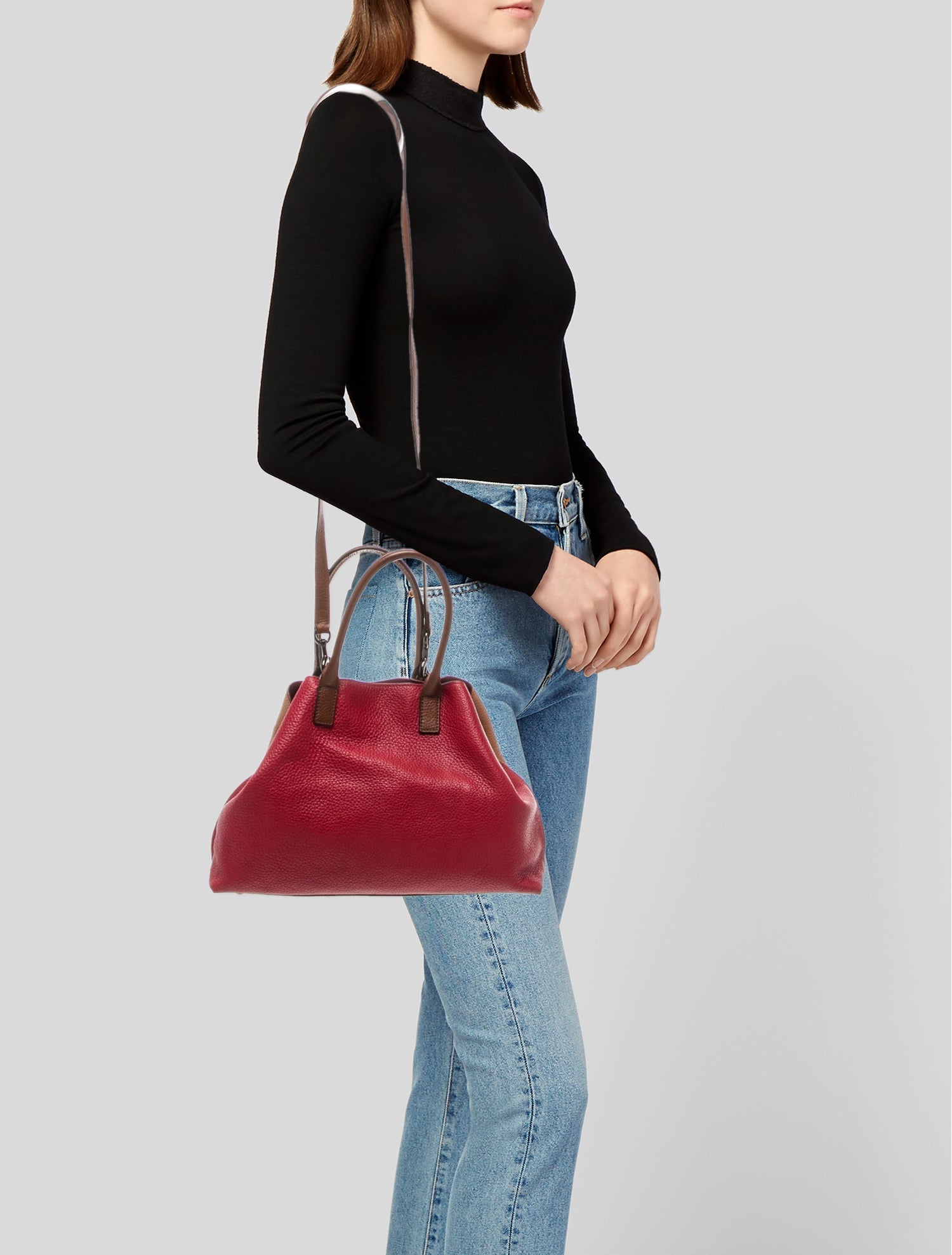 Akris Leather Top Handle Bag