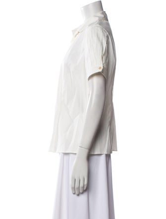 Akris Short Sleeve Button-Up Top