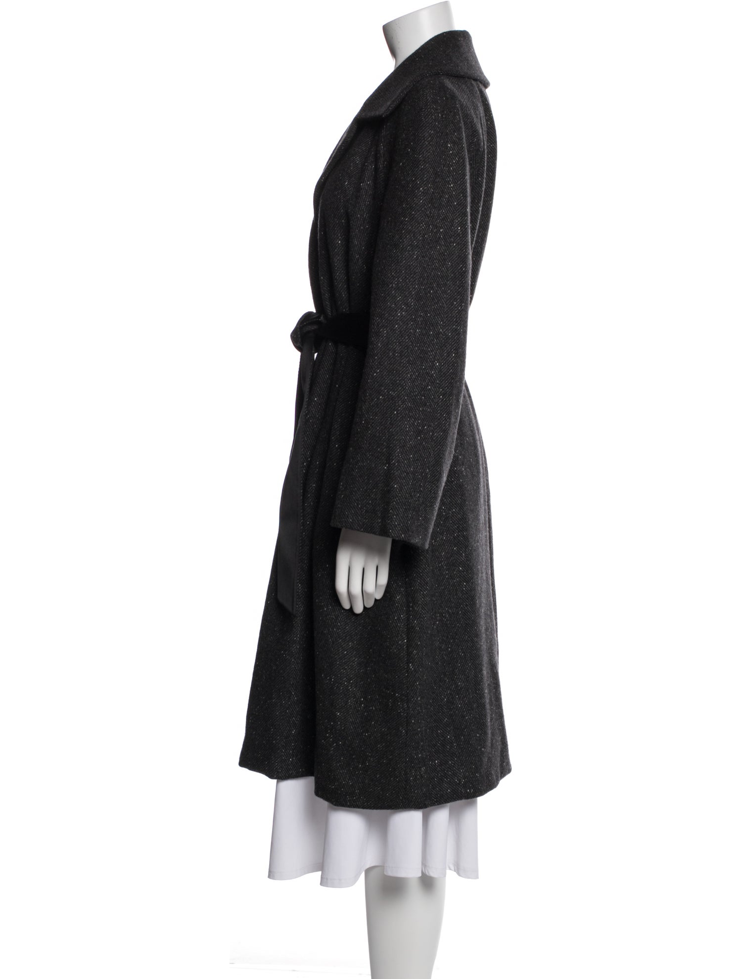 Akris Cashmere Tweed Pattern Trench Coat