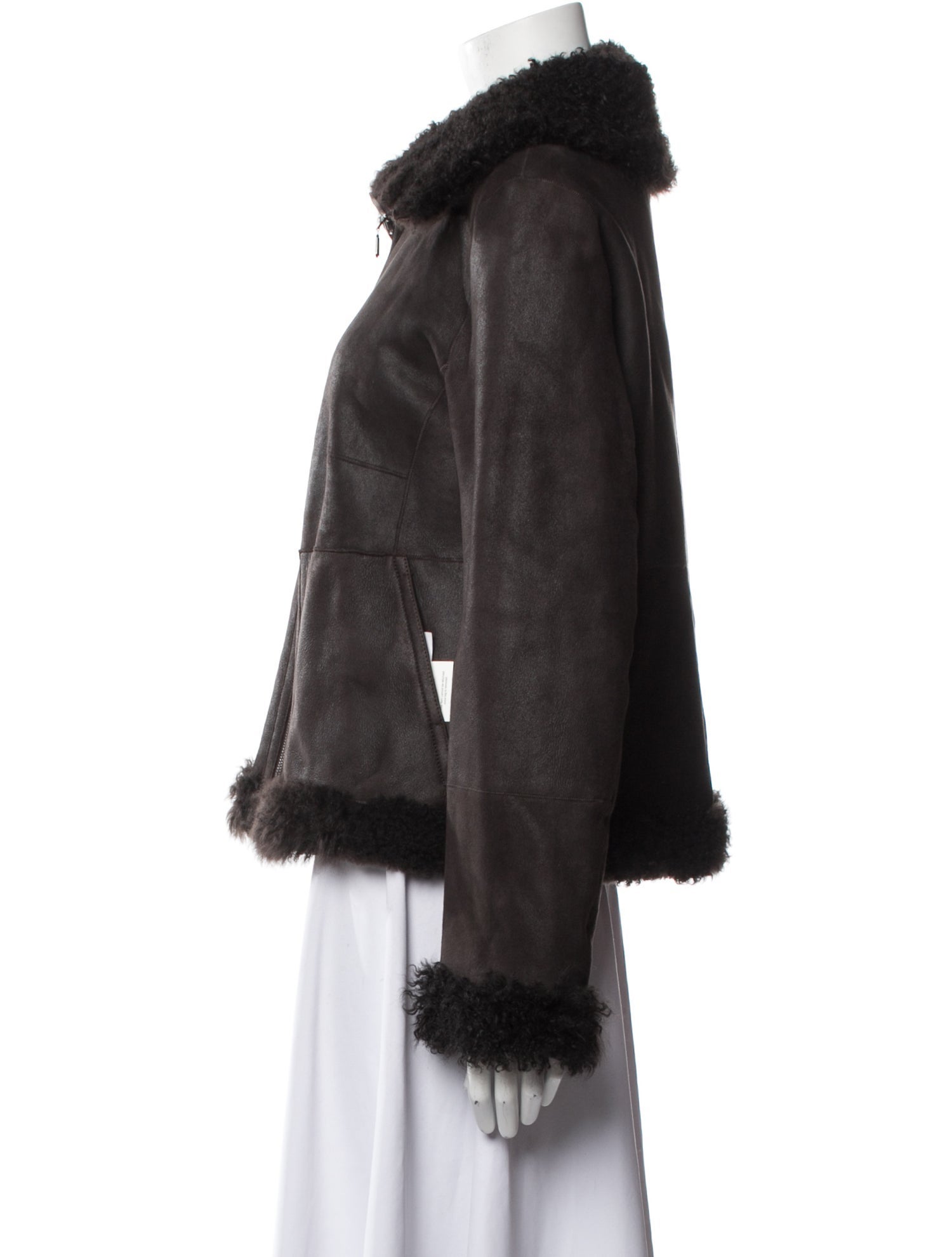 Akris Leather Faux Fur Jacket