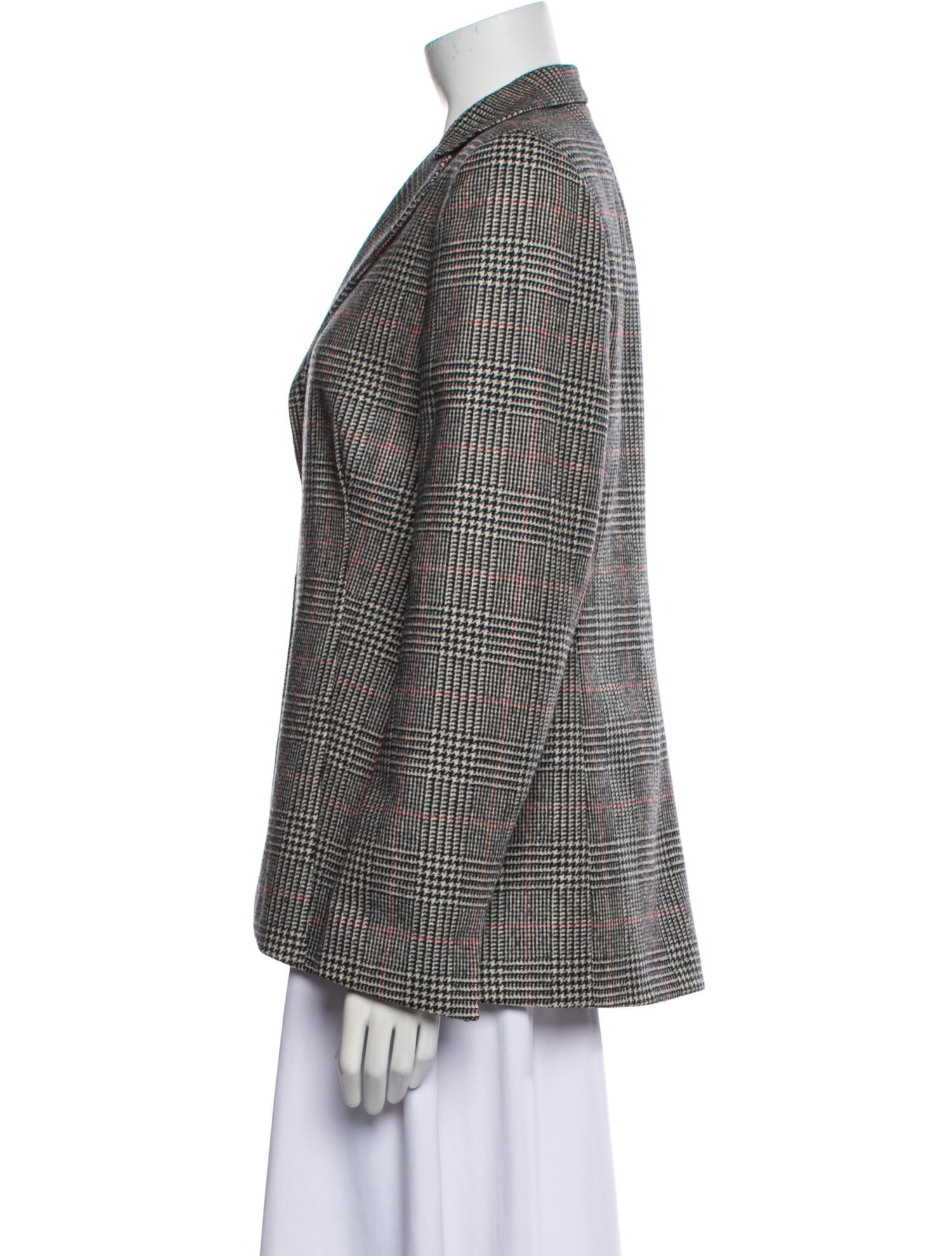 Akris Wool Plaid Print Blazer