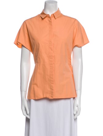 Akris Short Sleeve Button-Up Top