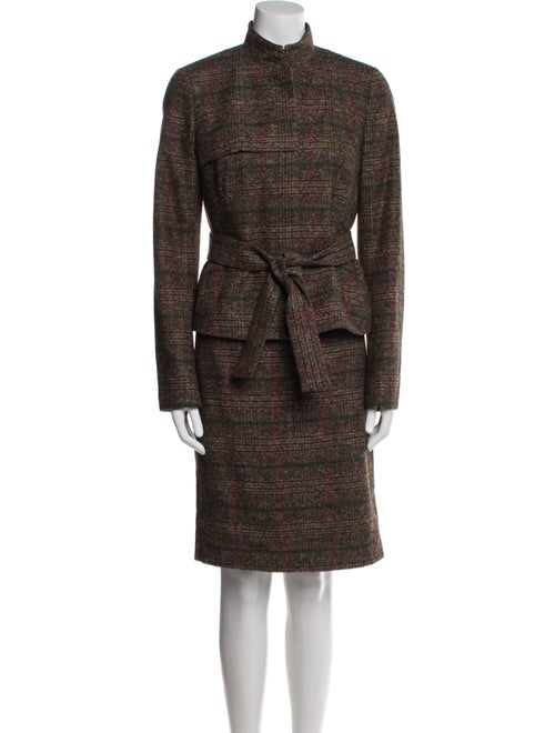 Akris Alpaca Tweed Pattern Skirt Set