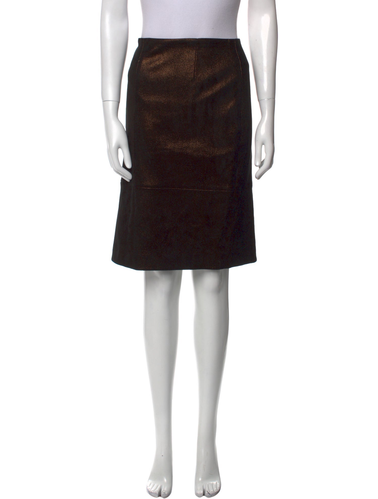 Akris Lamb Leather Knee-Length Skirt