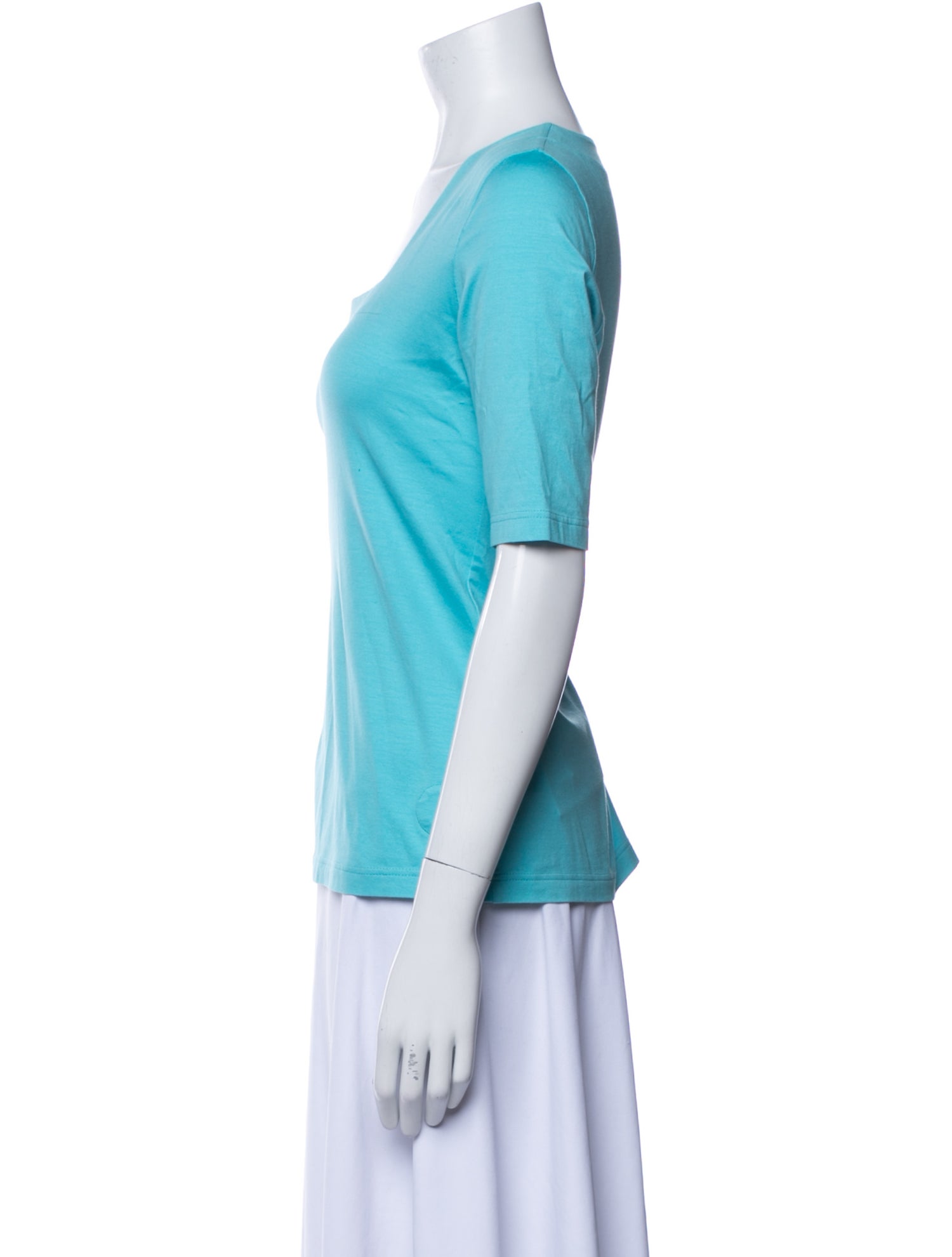 Akris Square Neckline Short Sleeve Top