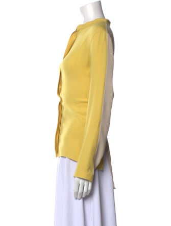 Akris Silk Mock Neck Button-Up Top