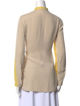 Akris Silk Mock Neck Button-Up Top