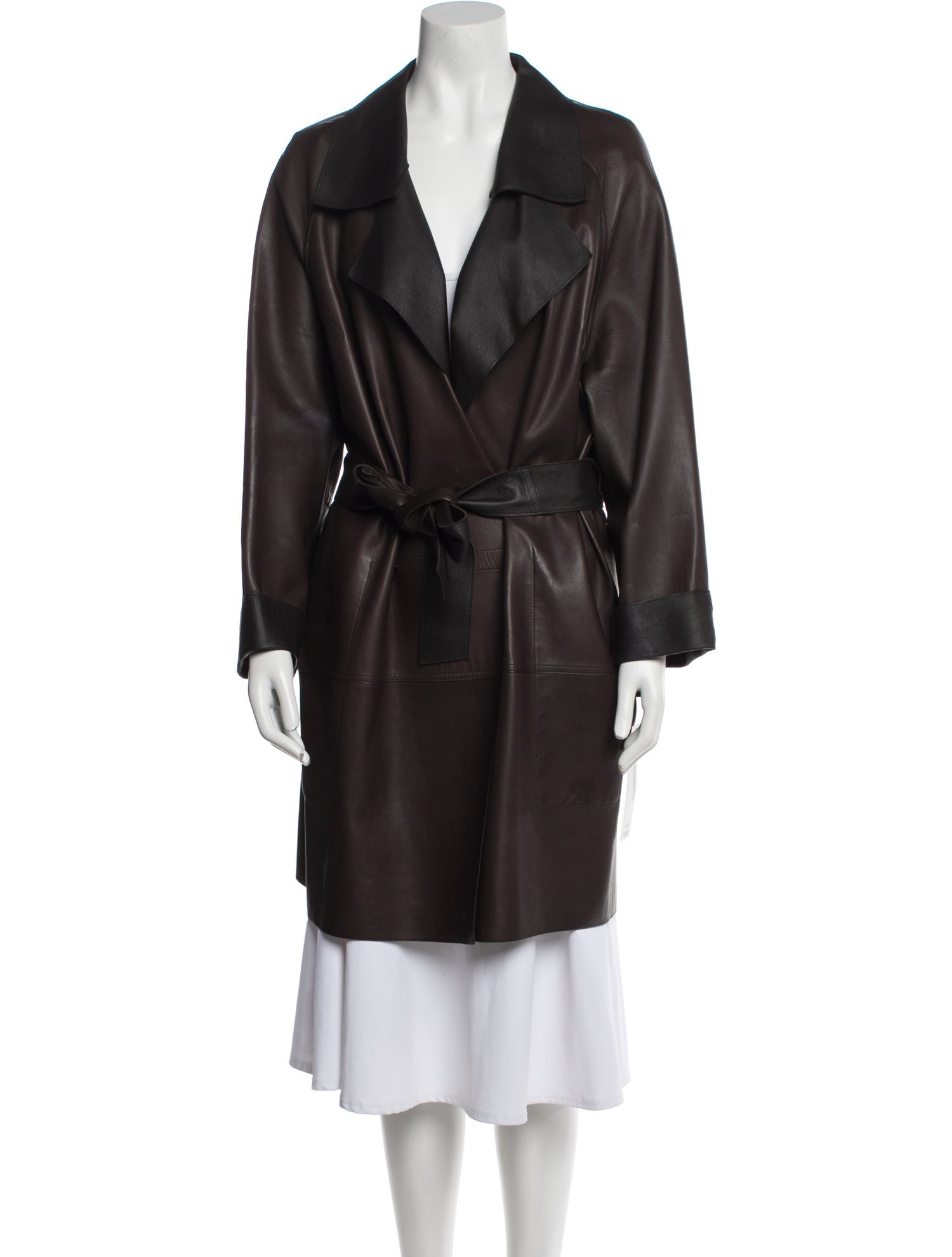 ジャケット・アウター 2000s ARMANI leather trench coat Emporio Armani Leather Trench Coat - Black Coats, Clothing