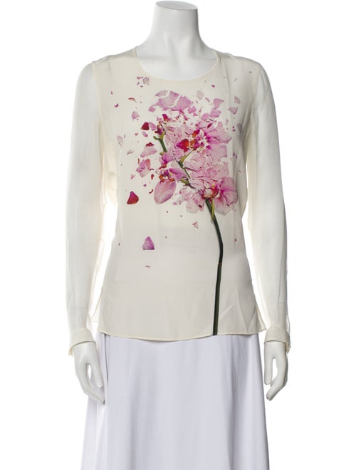 Akris Silk Floral Print Blouse