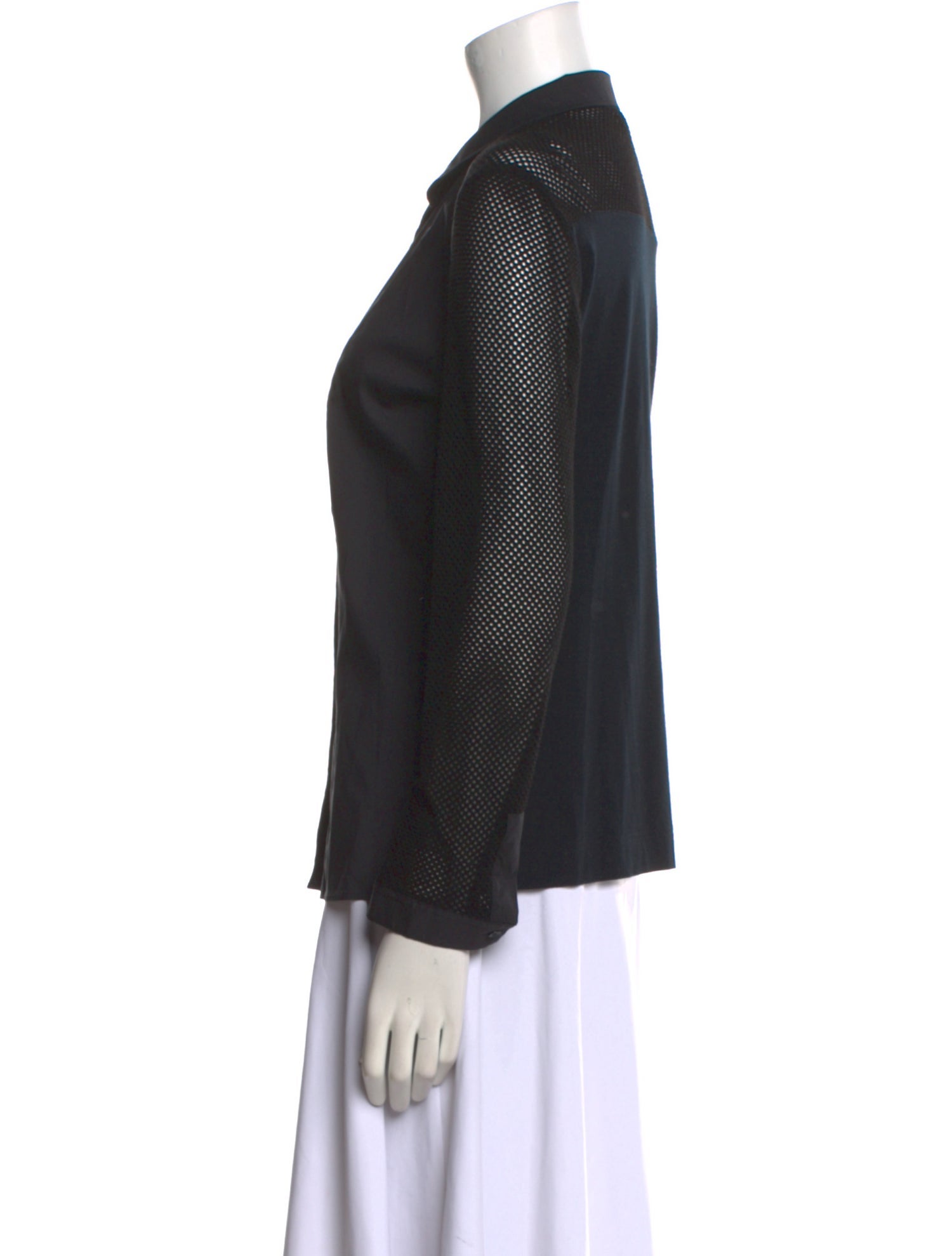 Akris Punto V-Neck Long Sleeve Blouse