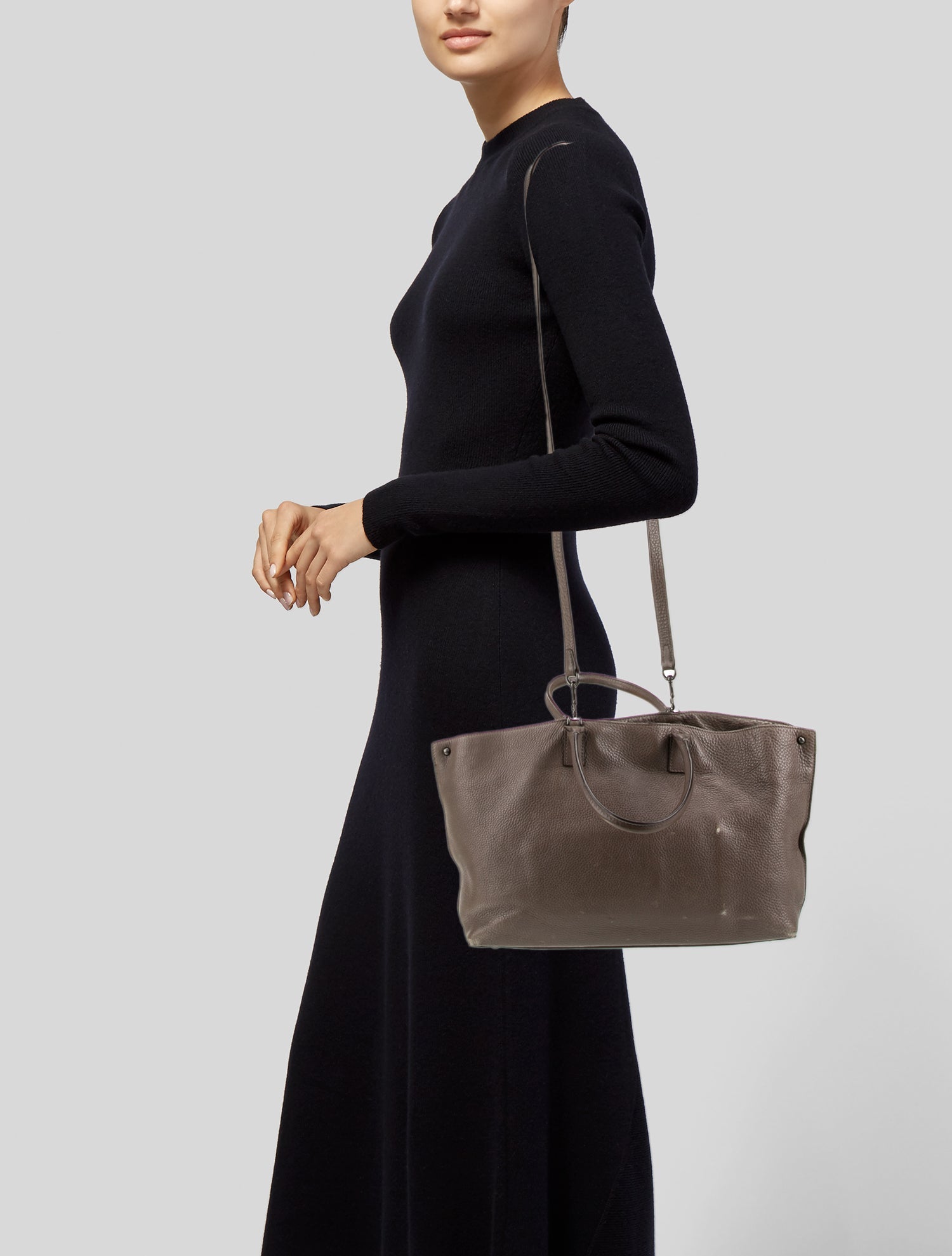 Akris Leather Top Handle Bag