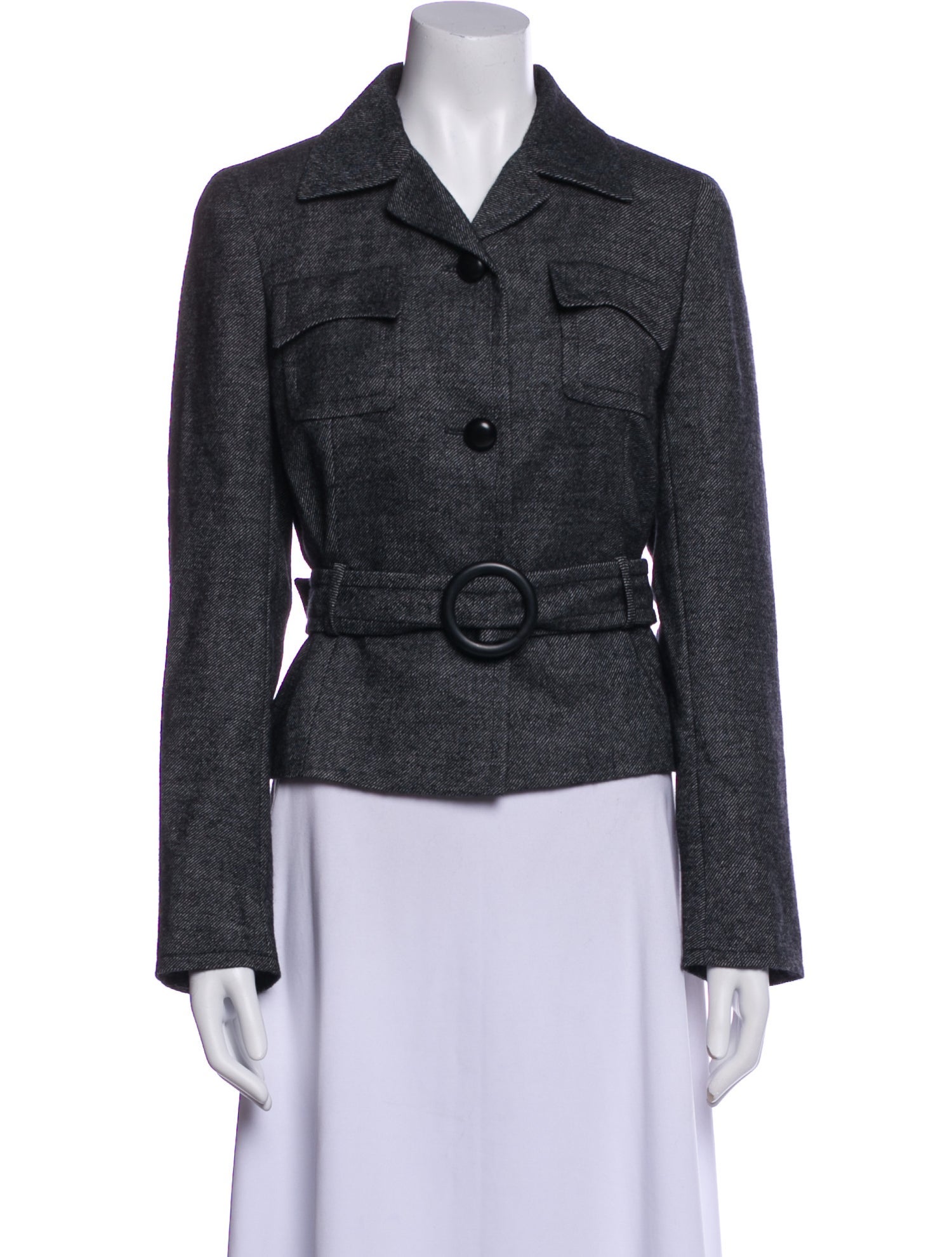 Akris Alpaca Tweed Pattern Blazer