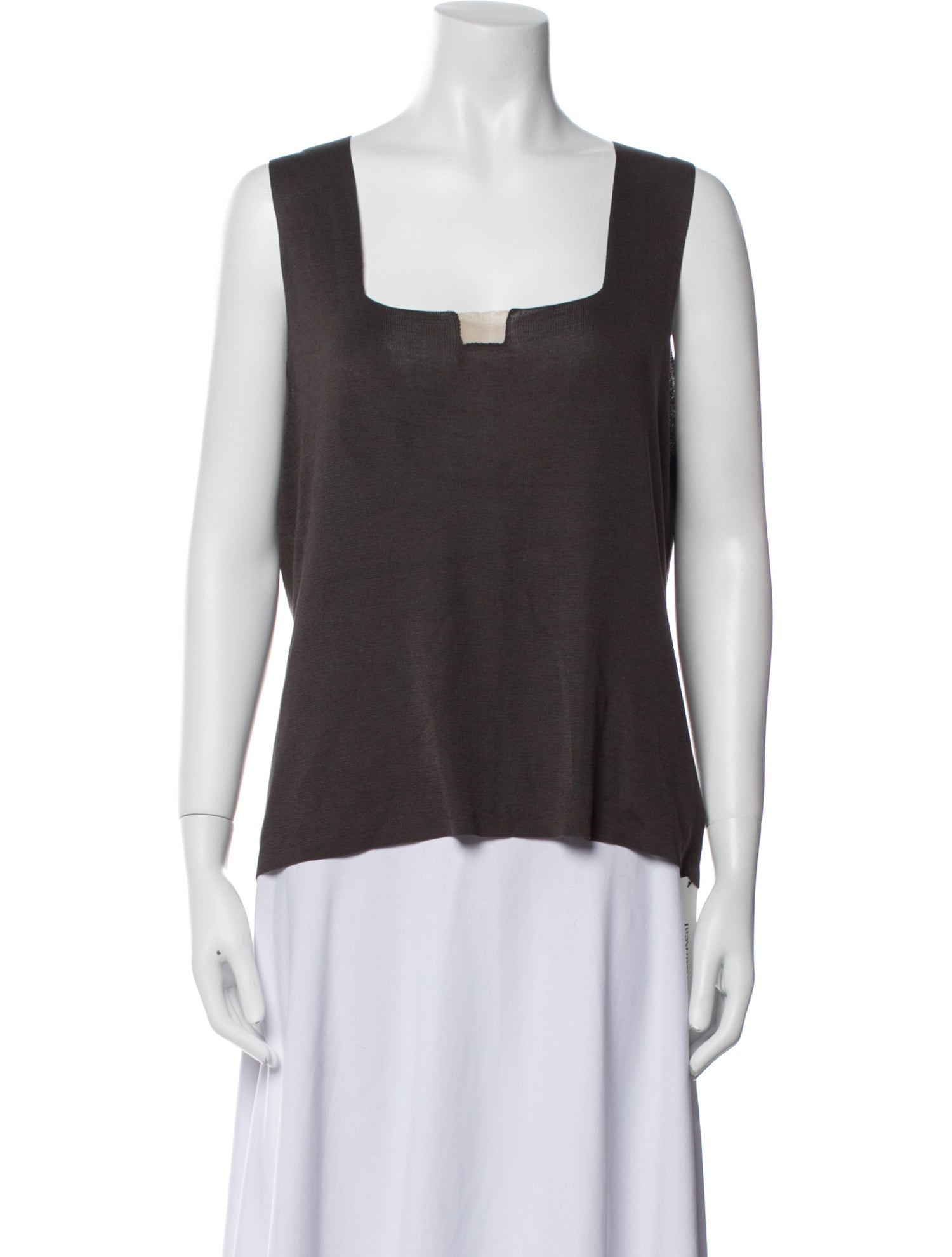 Akris Silk Square Neckline Top