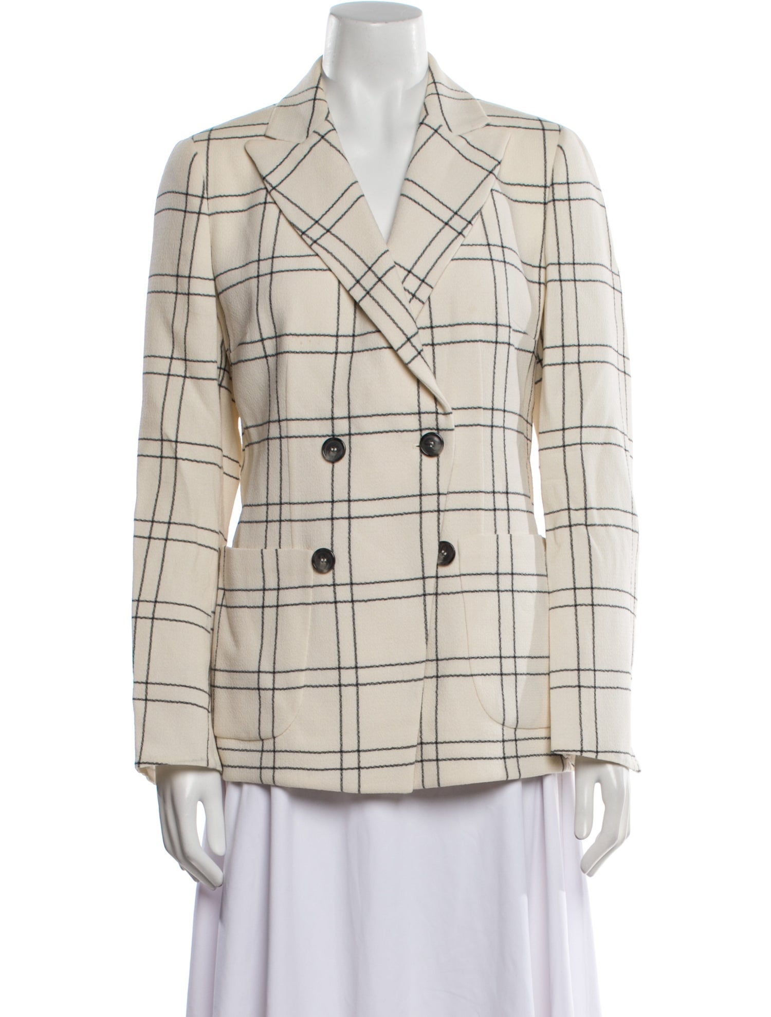 Akris Wool Plaid Print Blazer