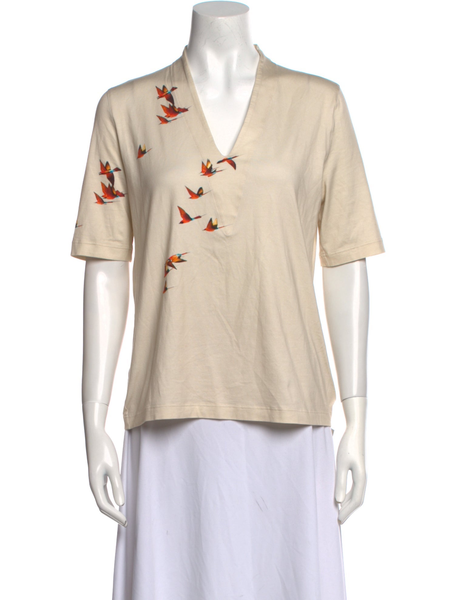Akris Printed V-Neck T-Shirt