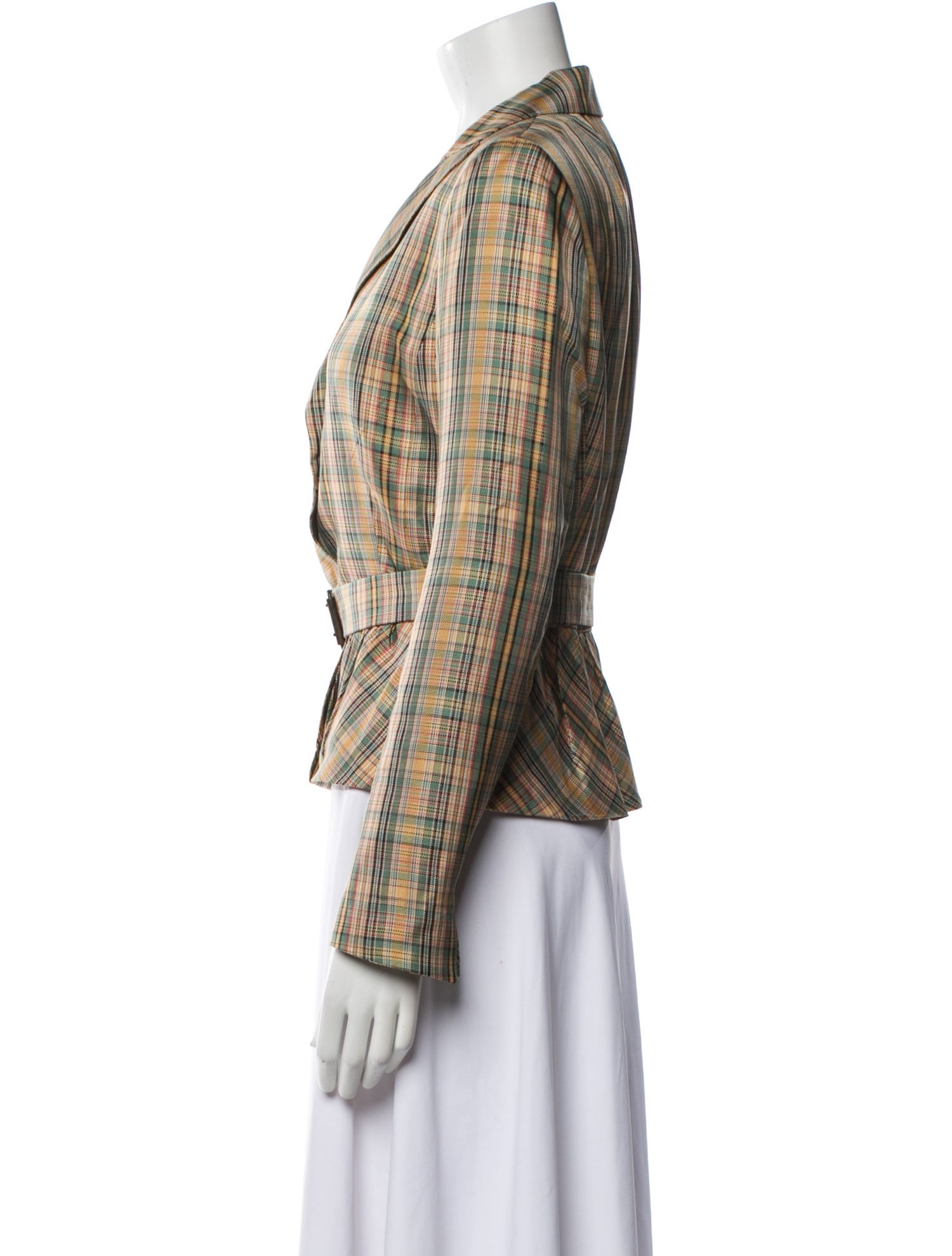 Akris Silk Plaid Print Blazer