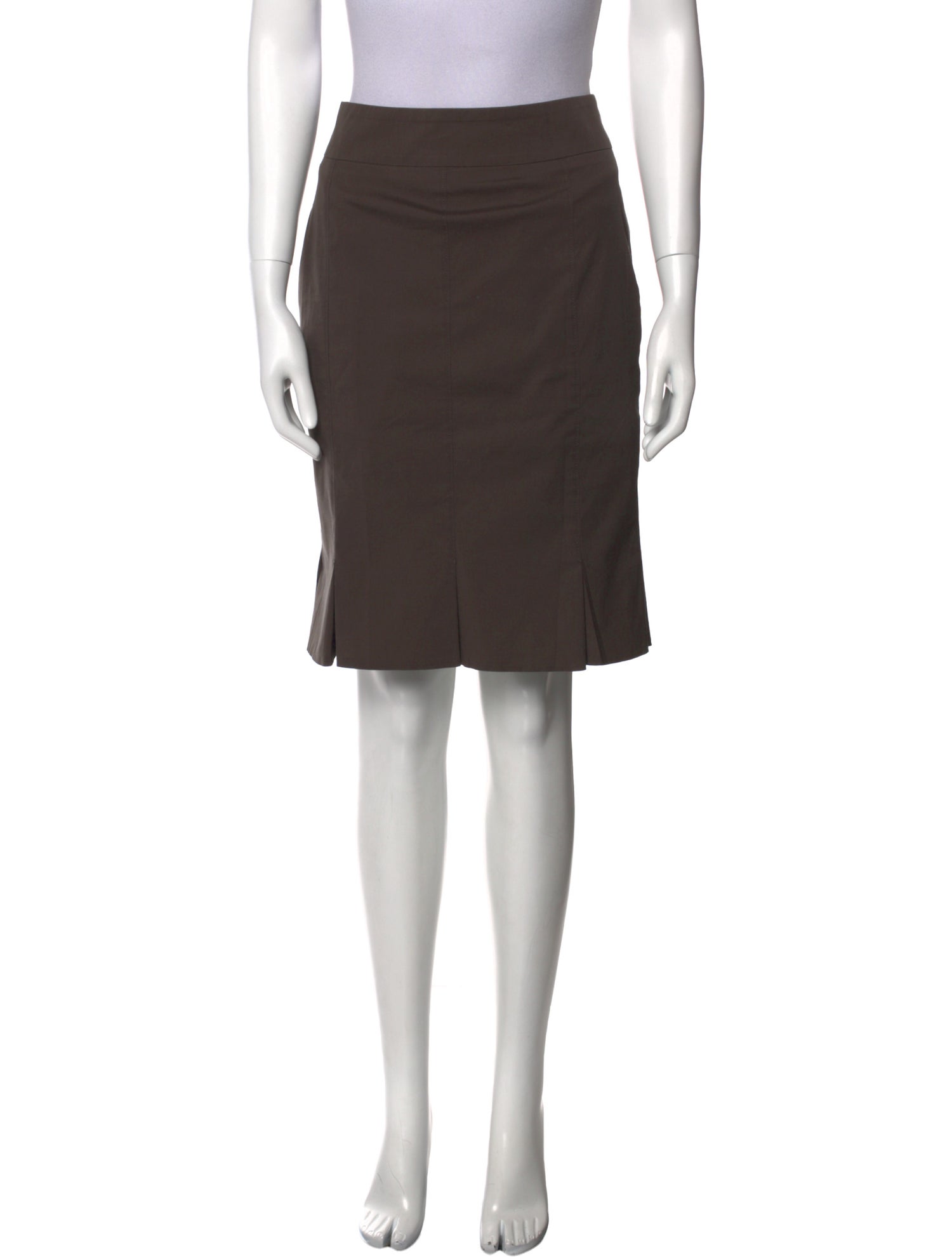 Akris Pleated Accents Knee-Length Skirt