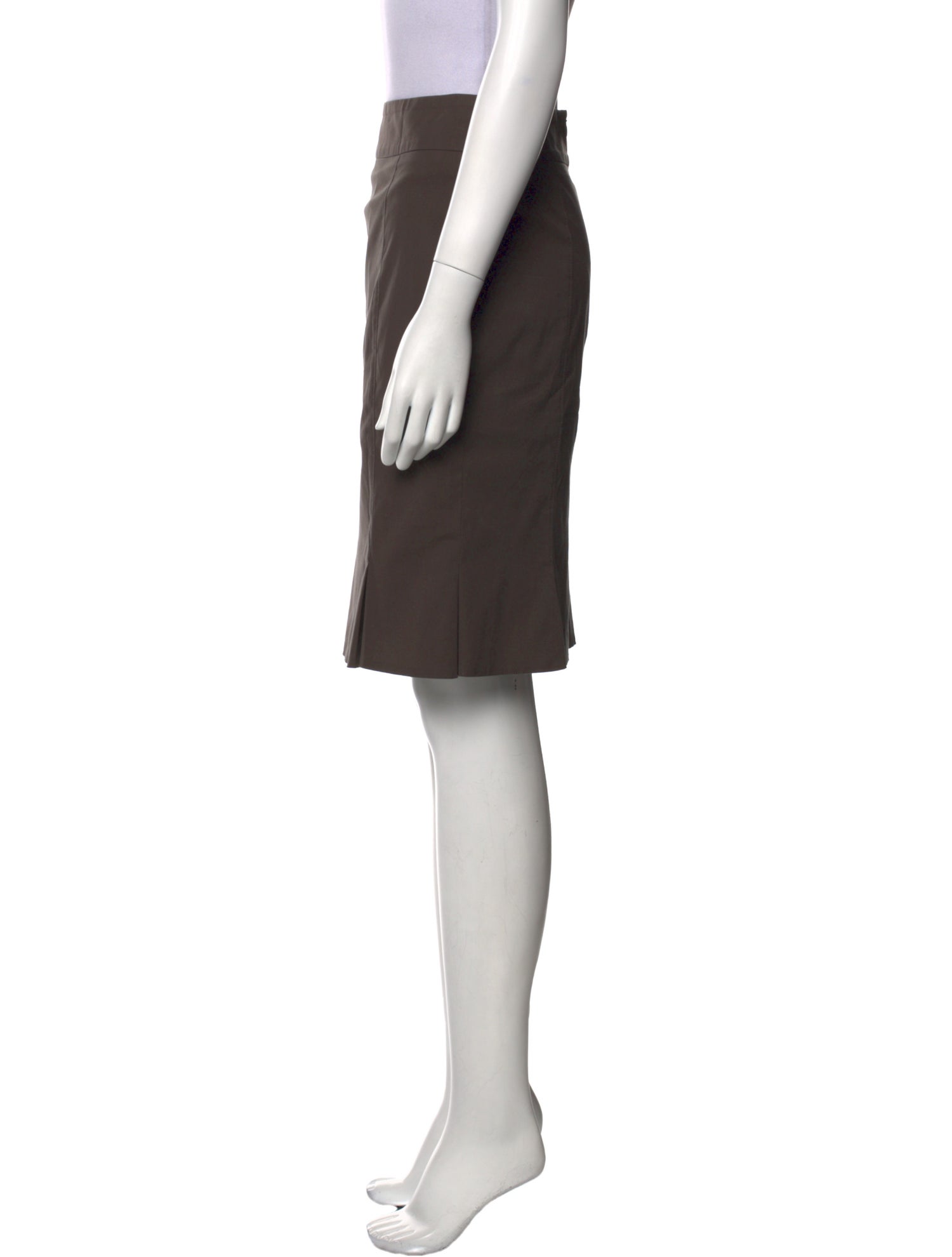 Akris Pleated Accents Knee-Length Skirt