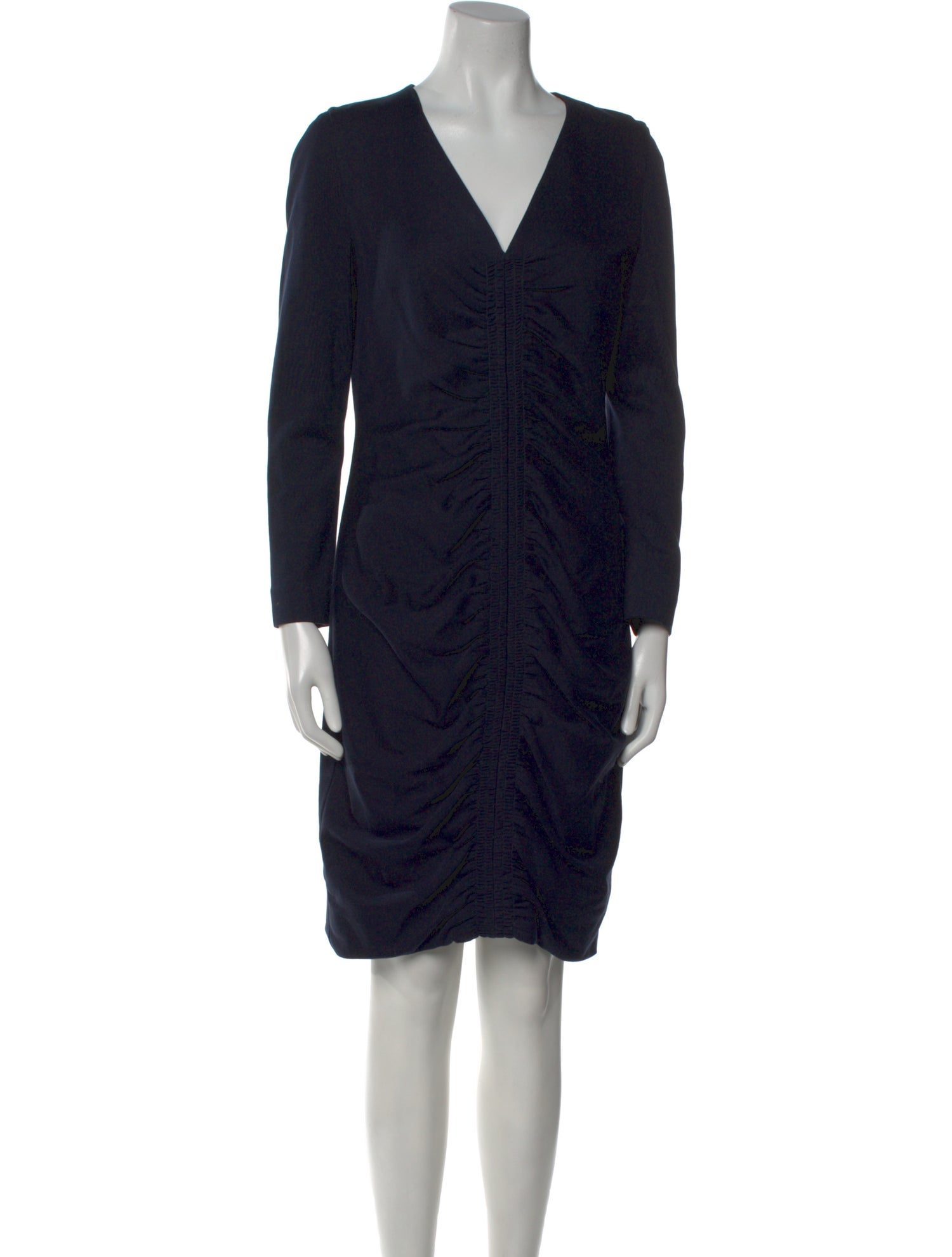 Akris V-Neck Knee-Length Dress