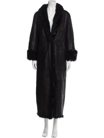 Akris Lamb Leather Faux Fur Coat