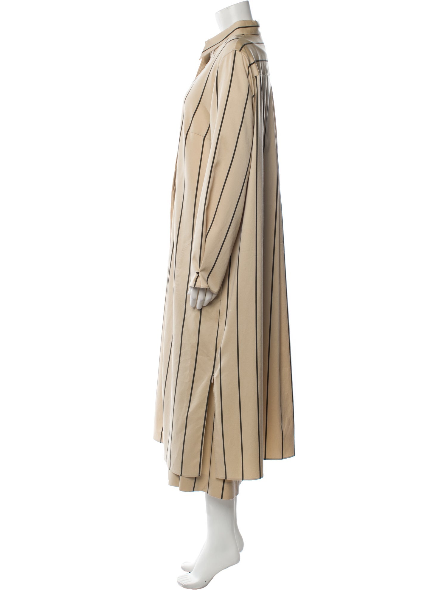 Akris Striped Pleated Accents Dress Set