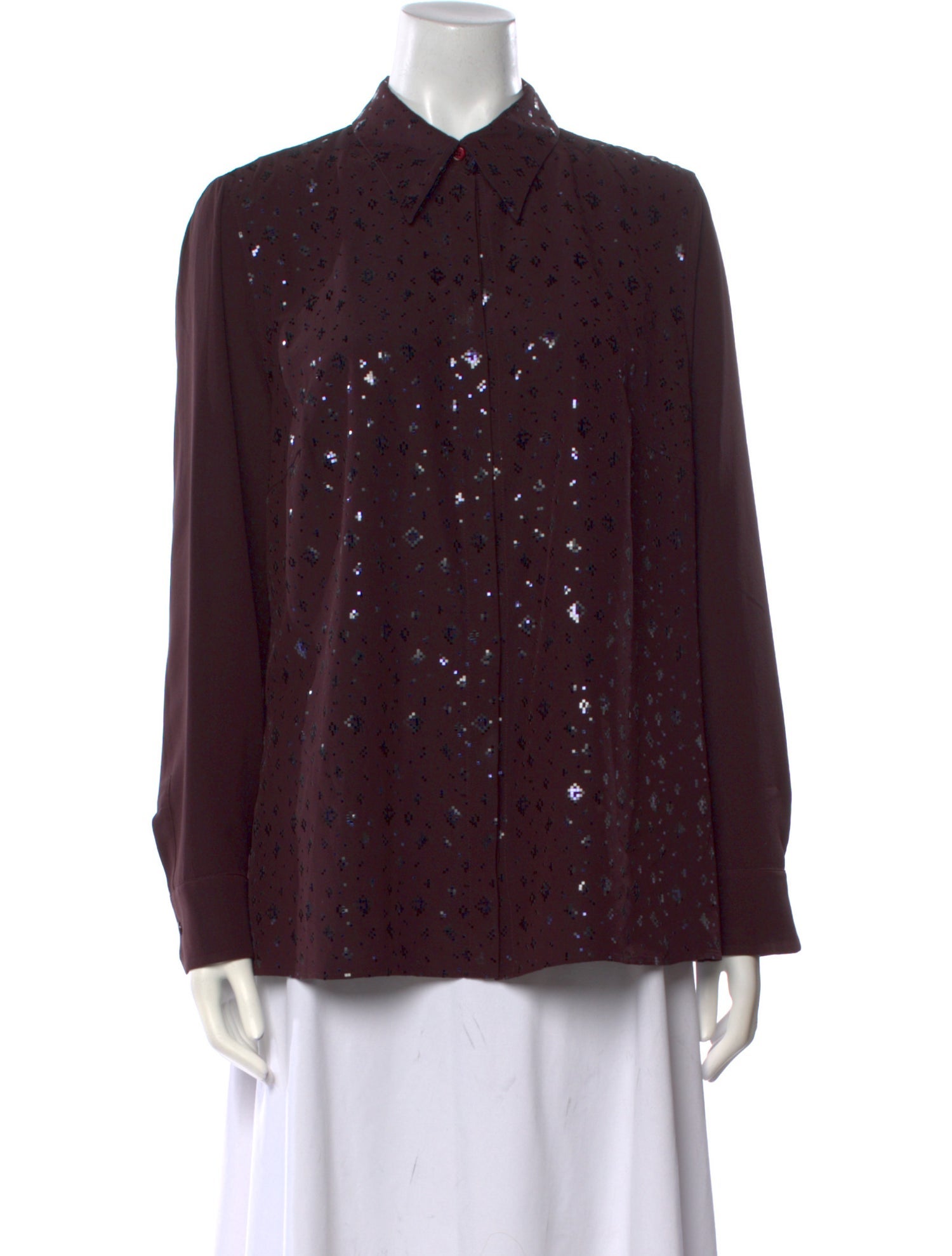 Akris Long Sleeve Button-Up Top