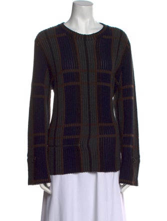 Akris Cashmere Plaid Print Sweater