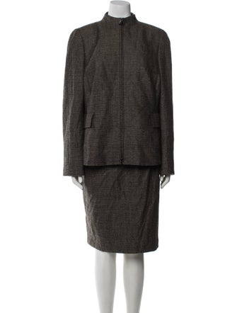 Akris Wool Chain-Link Accents Dress Set