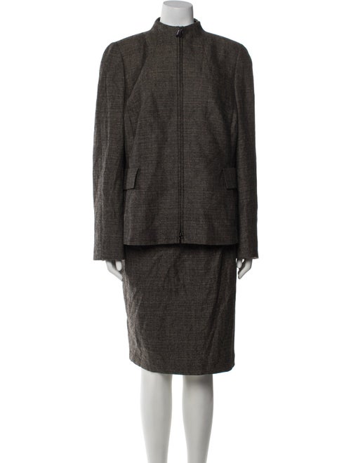 Akris Wool Chain-Link Accents Dress Set