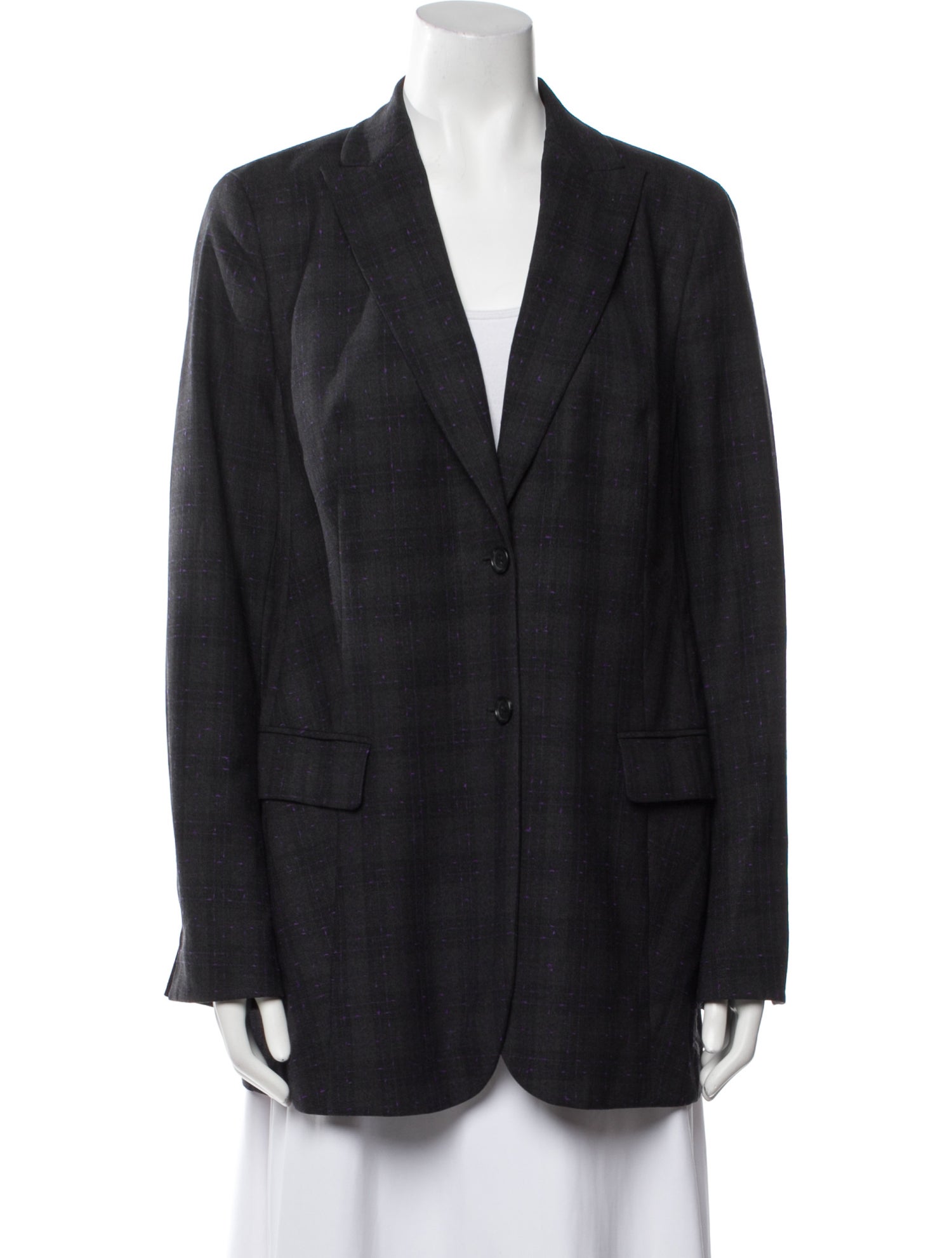 Akris Silk Plaid Print Blazer