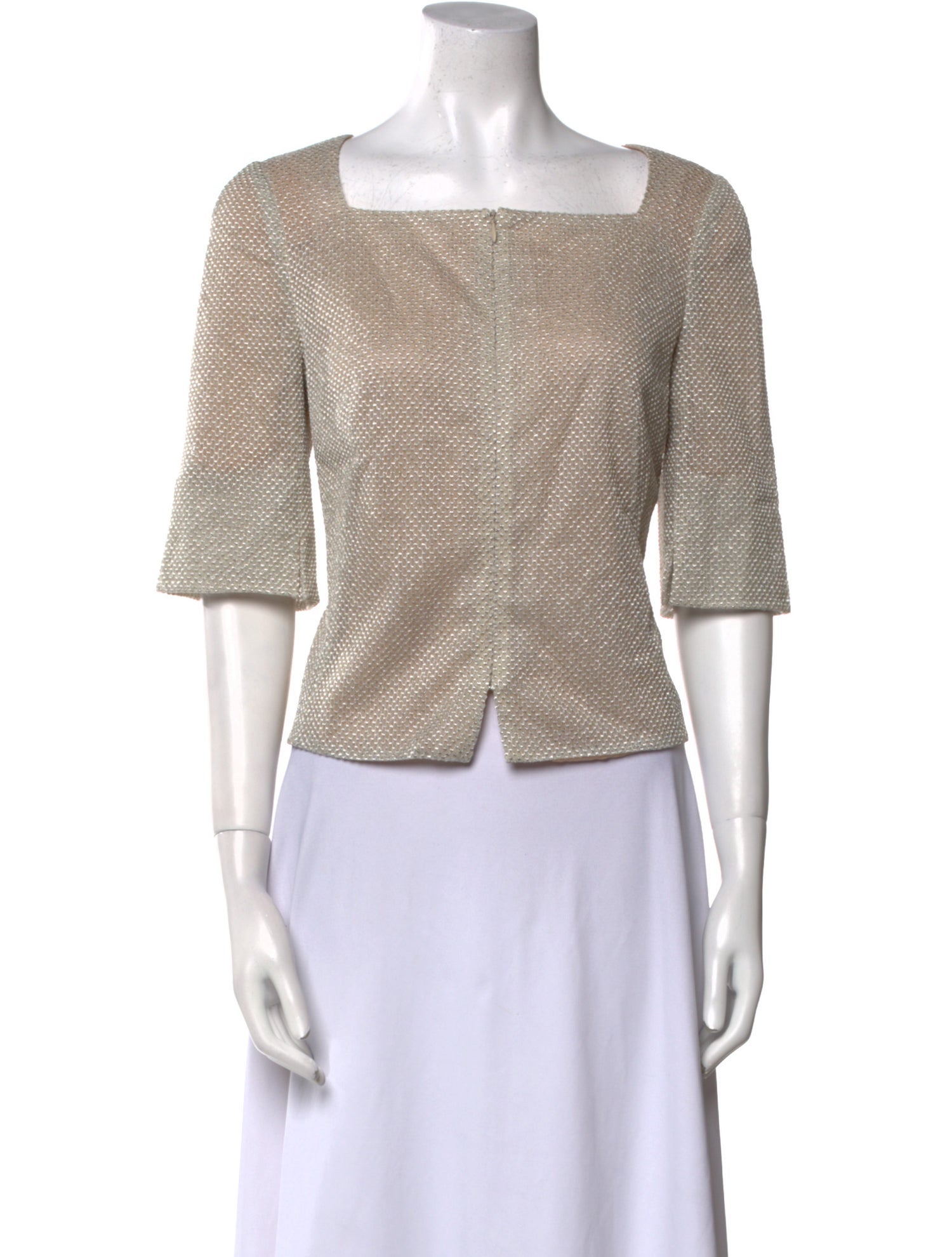 Akris Silk Square Neckline Crop Top