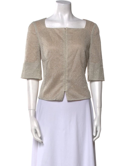 Akris Silk Square Neckline Crop Top