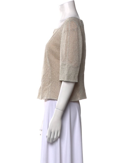 Akris Silk Square Neckline Crop Top