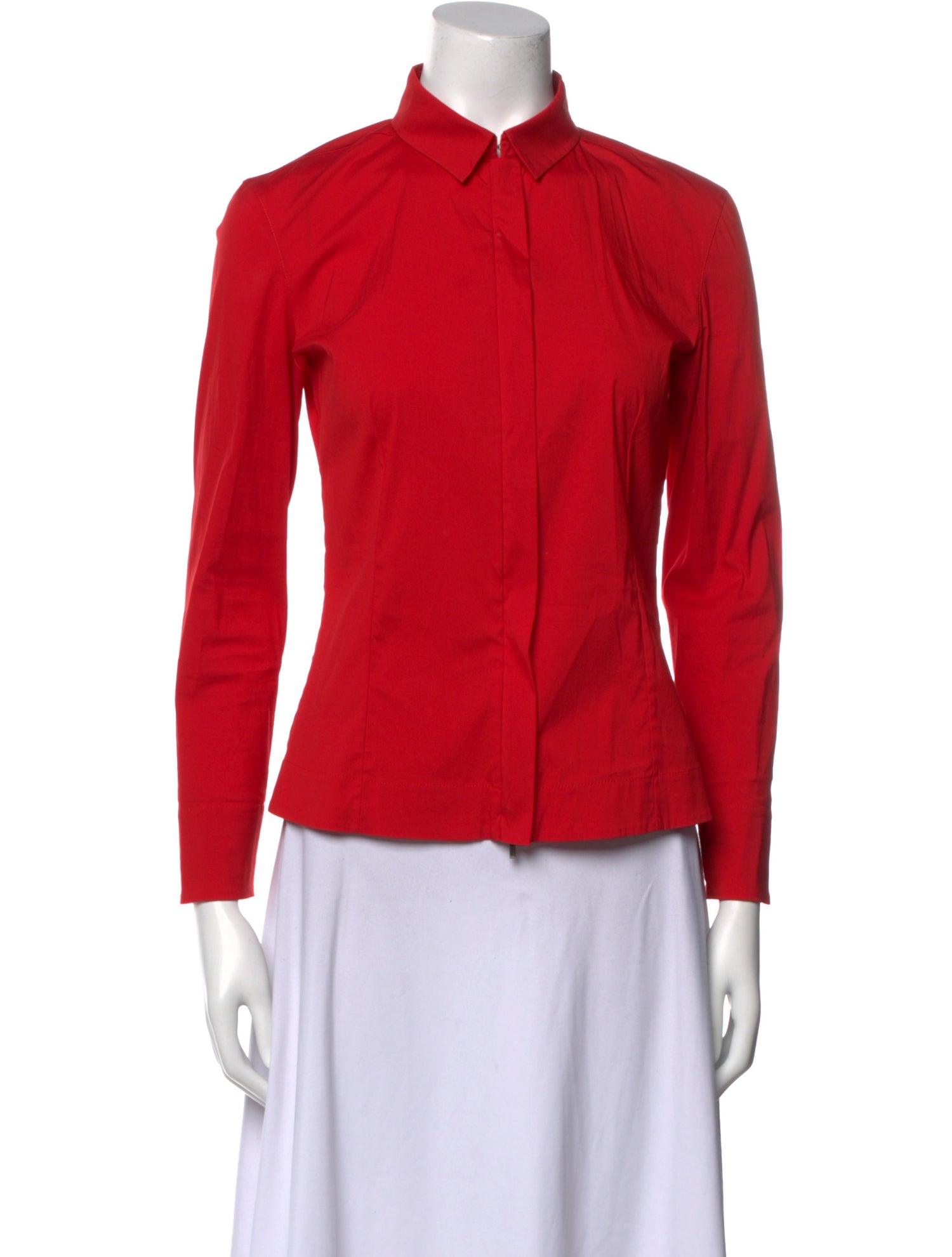 Akris Long Sleeve Button-Up Top