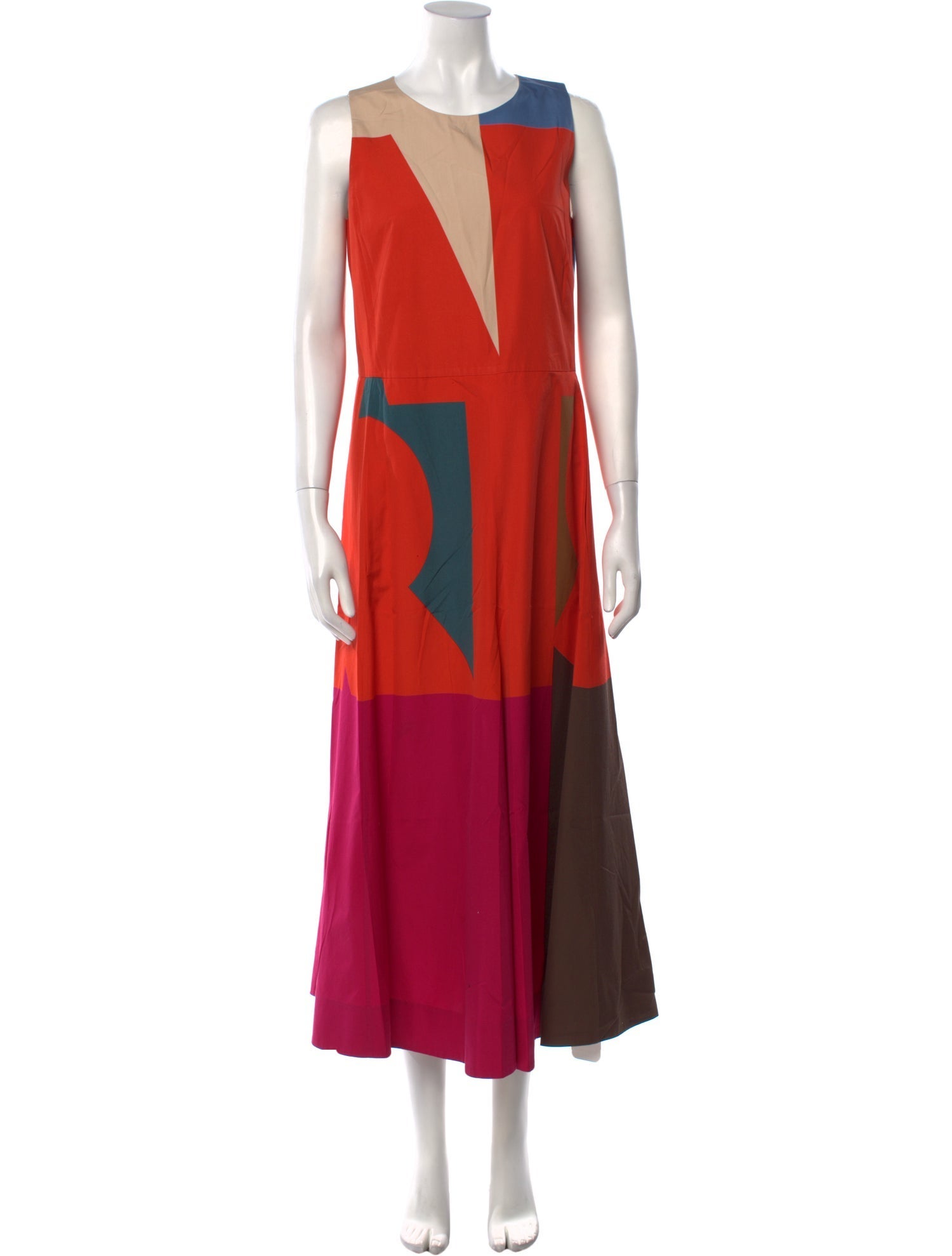 Akris Colorblock Pattern Long Dress
