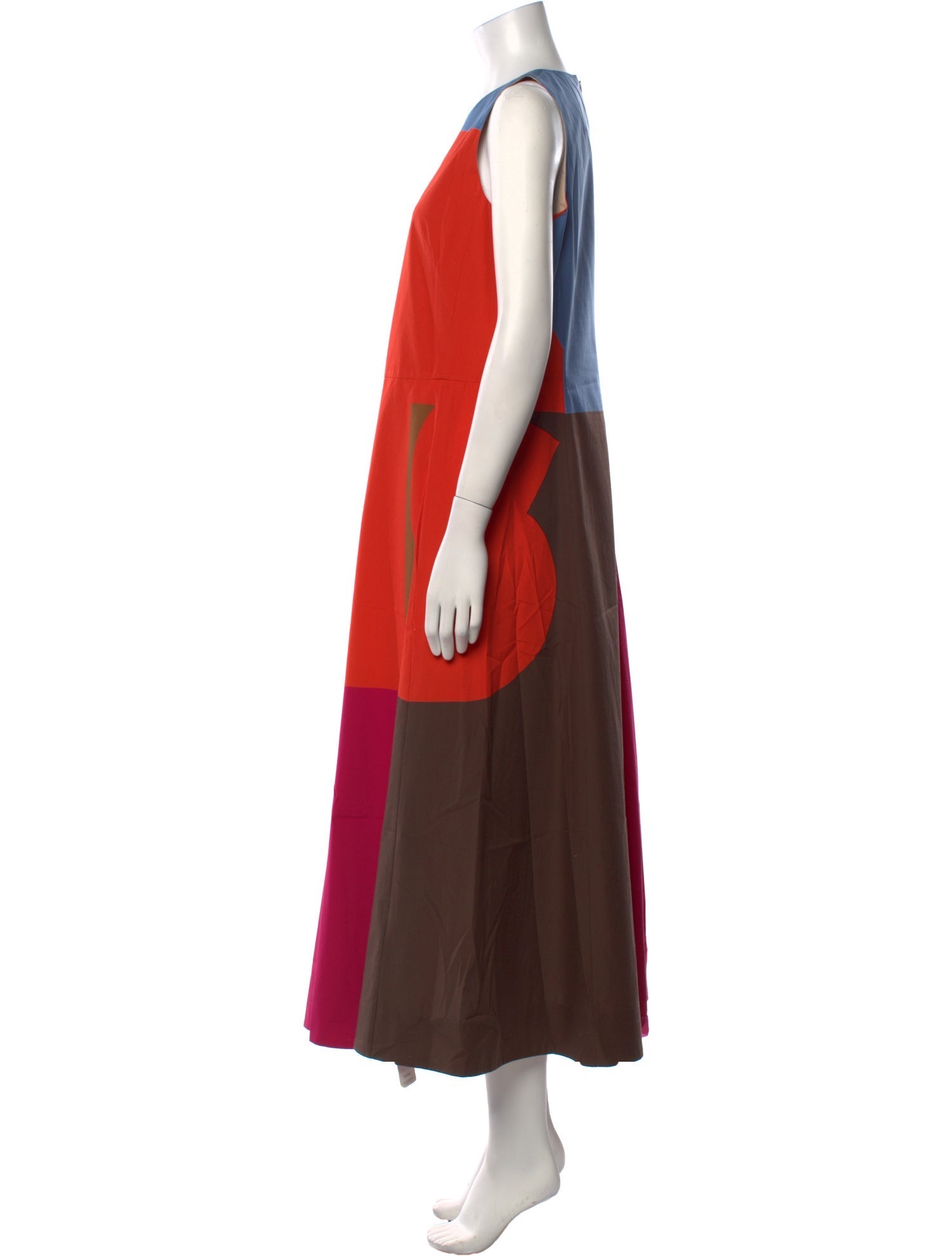 Akris Colorblock Pattern Long Dress